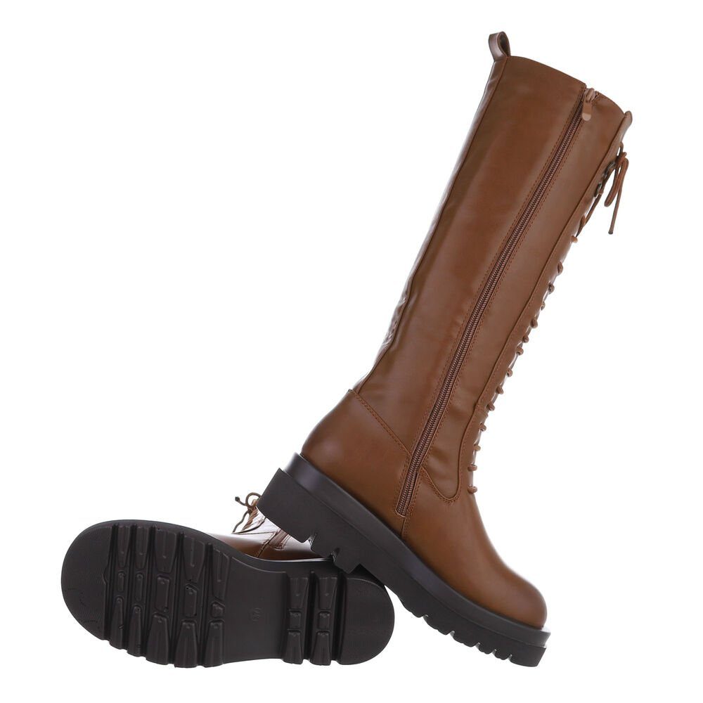 Ital-Design Damen Schnürschuhe Biker Plateaustiefel (81440920) günstig online kaufen