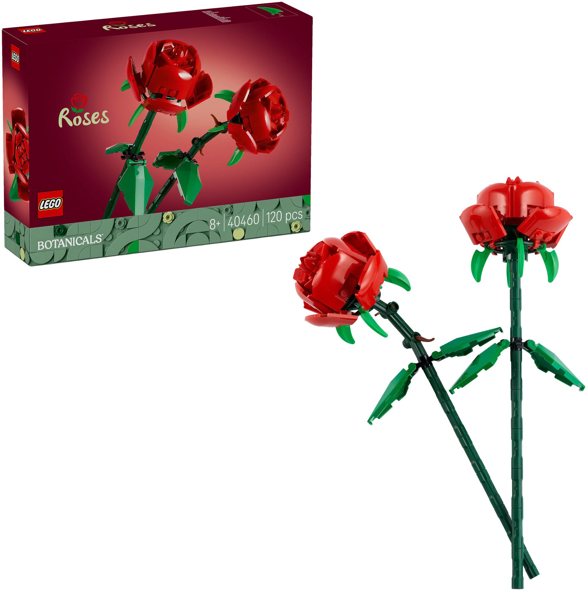 LEGO® Rosen (40460), LEGO Botanicals Konstruktionsspielsteine, (120 St), Made in Europe