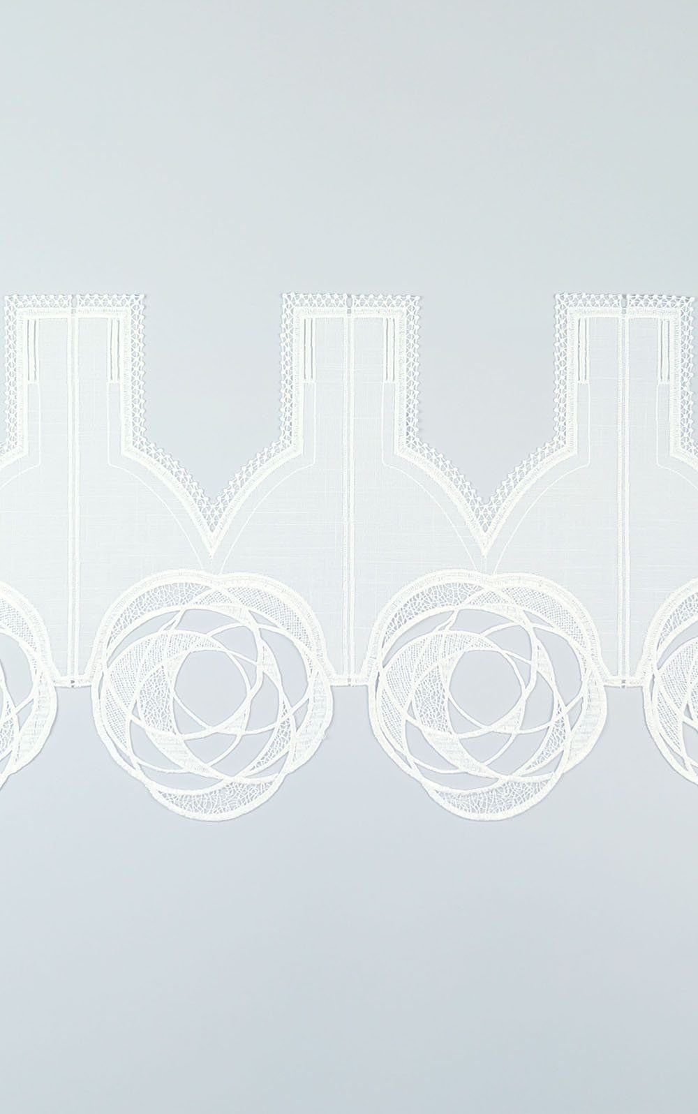 Scheibengardine Circles, Plauener (1 Spitze®, 31x48cm HxB St), transparent