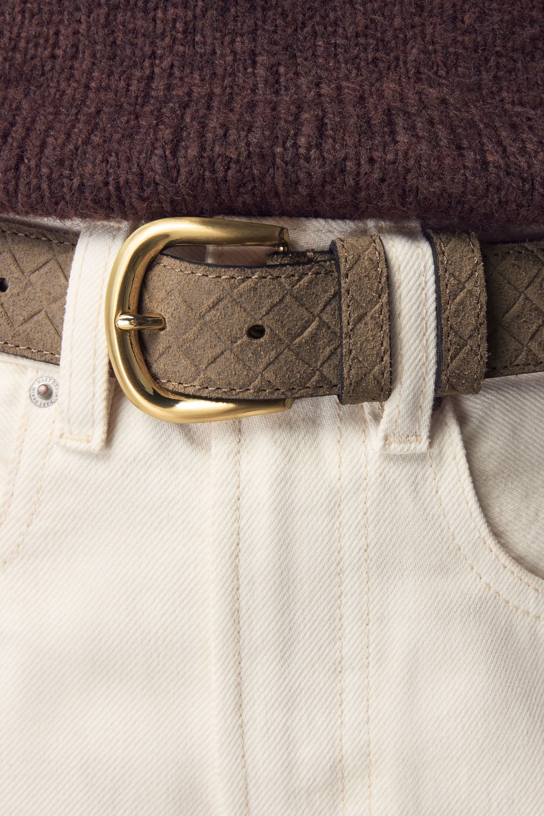 Next Flechtgürtel Premium Gürtel aus italienischem Veloursleder (1-St)