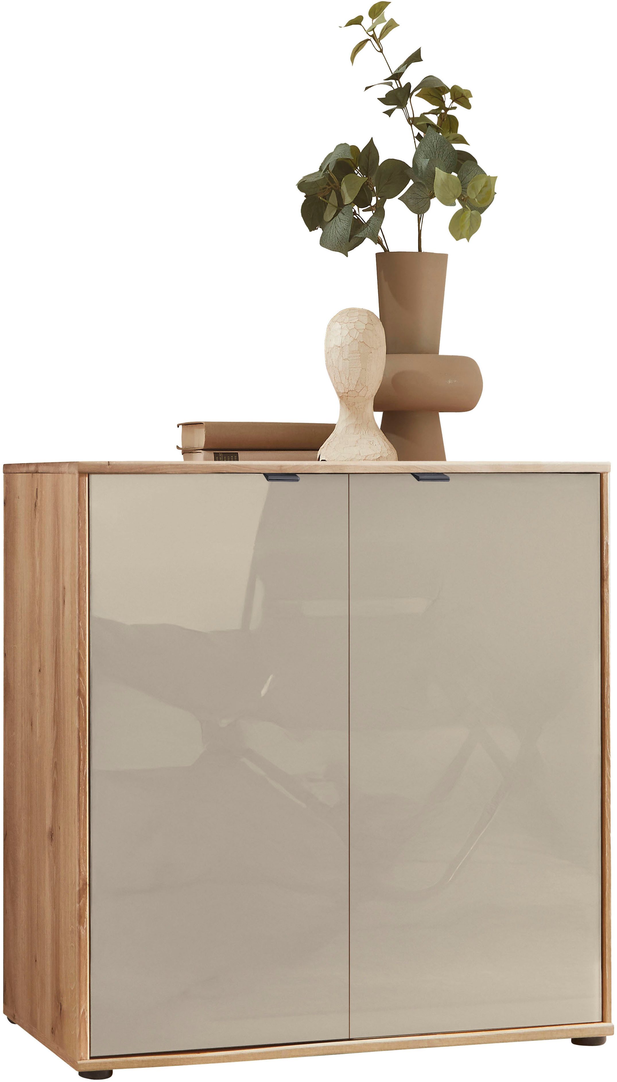 WIEMANN Kommode Cardiff Sideboard, Wäscheschrank, teilmassiv Bianco-Eiche, 80 cm (Kommode 80x86x43 cm, braun, mit Dämpfung, MADE IN GERMANY), verschiedenen Ausführungen, inklusive Einlegeboden