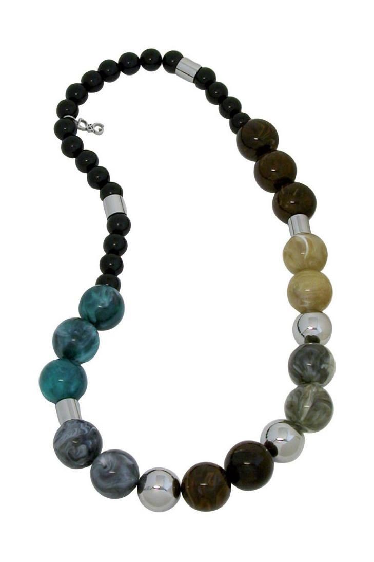 D&G Collier Over Me, Edelstahl, Kunststoff, verschiedene Kugeln, 84cm lang