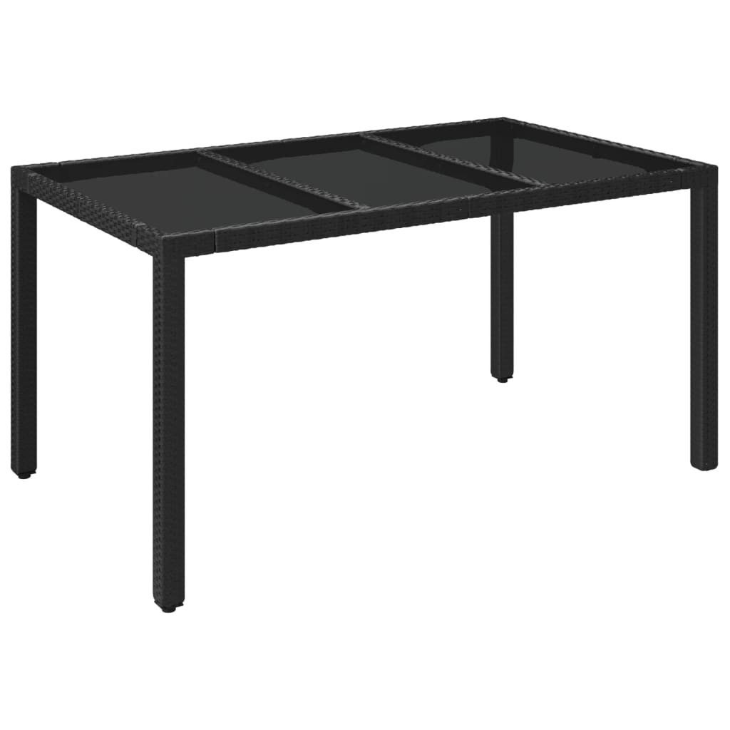 vidaXL Garten-Essgruppe 7-tlg. Garten-Essgruppe mit Kissen Schwarz Poly Rattan, (6-tlg)