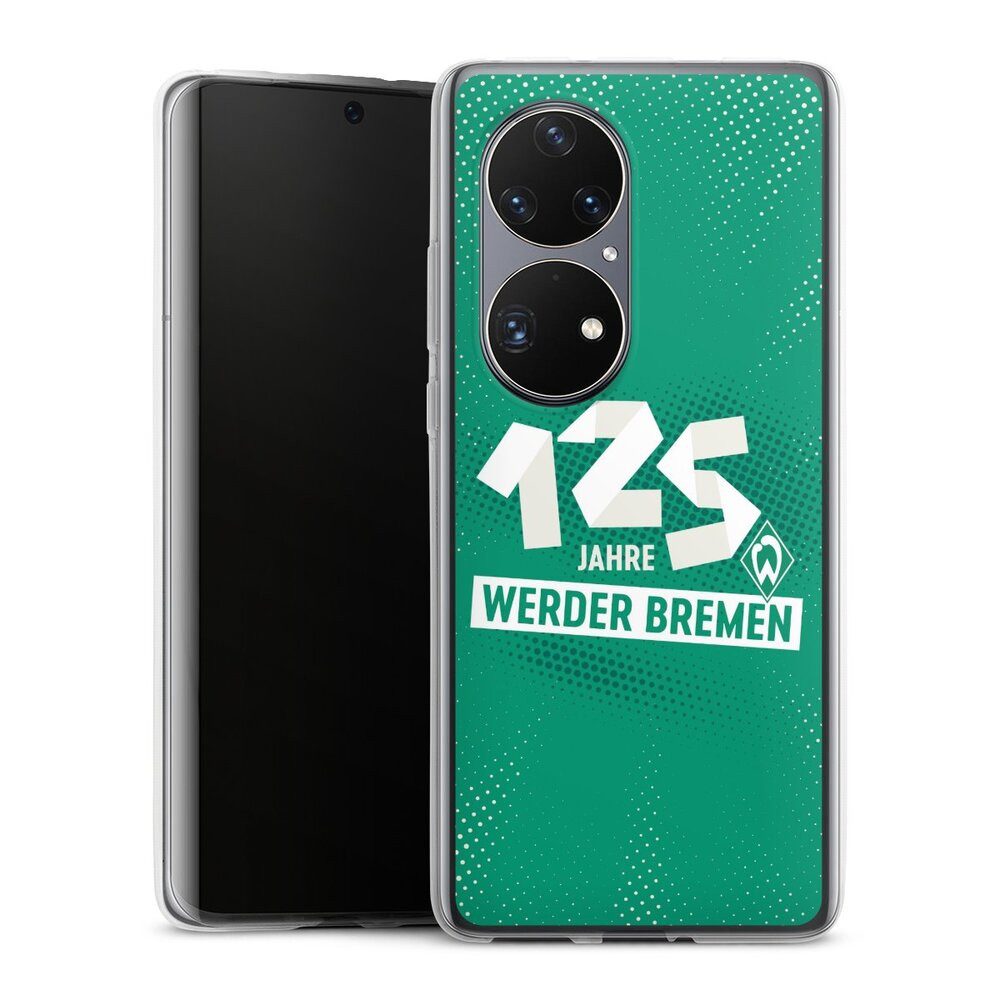 DeinDesign Handyhülle 125 Jahre Werder Bremen Offizielles Lizenzprodukt, Huawei P50 Pro Silikon Hülle Bumper Case Handy Schutzhülle