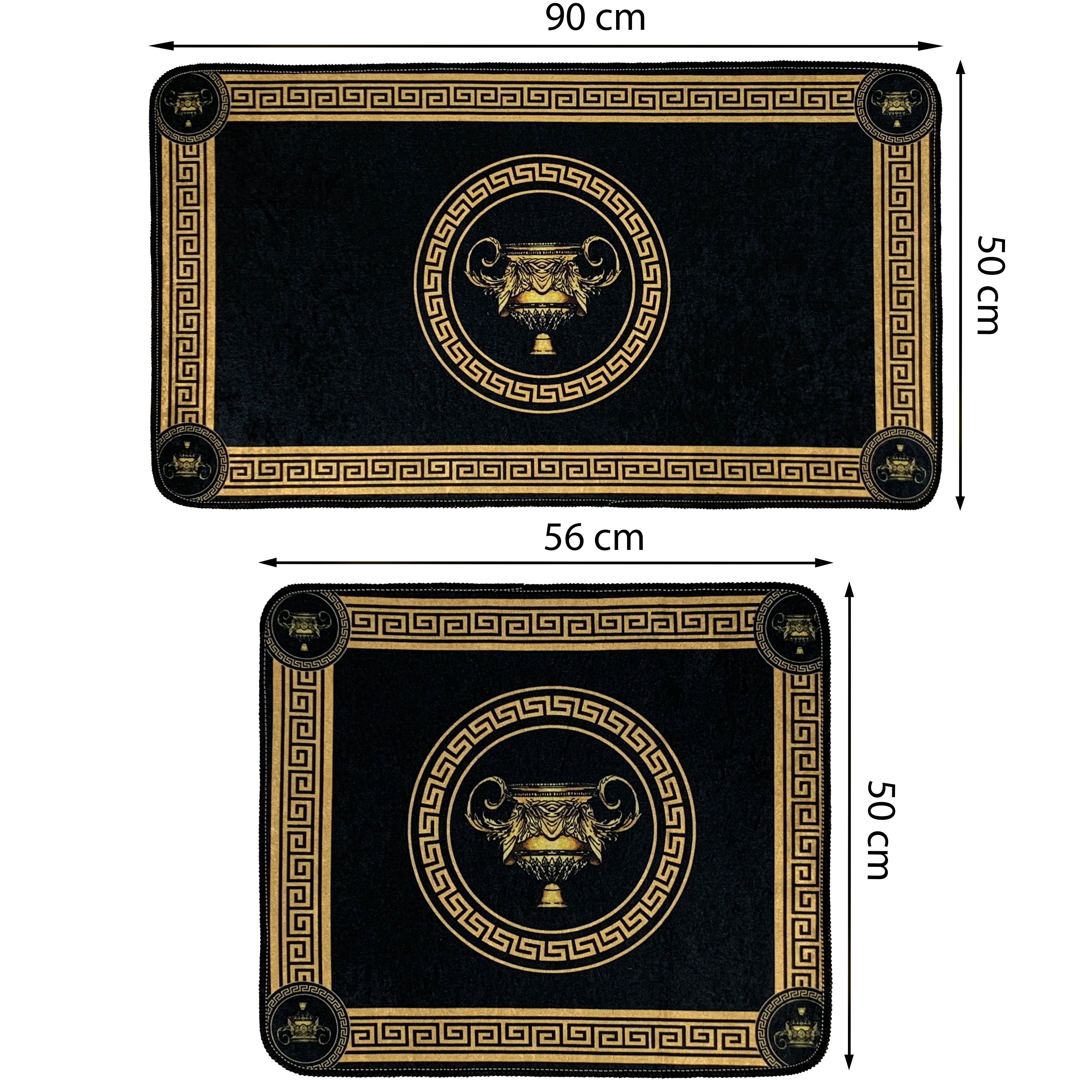 Belle Arti Badematte Luxus Badvorleger Duschvorleger Badteppich Antirutsch schwarz gold, rutschhemmend, antirutsch, fußbodenheizunggeeignet, strapazierfähig, ru – Bild 3 von 3