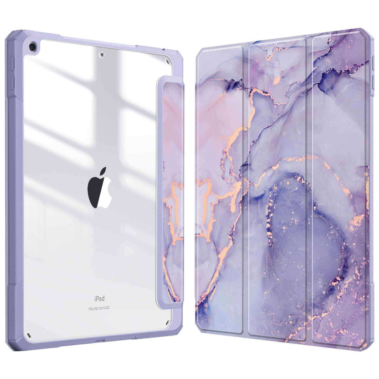Fintie Tablet-Hülle Hybrid Hülle für 10.2 Zoll iPad 9. Gen 2021/8. Gen 2020/7. Gen 2019, mit Stifthalter - Stoßfeste Schutzhülle mit transparenter Hartschale