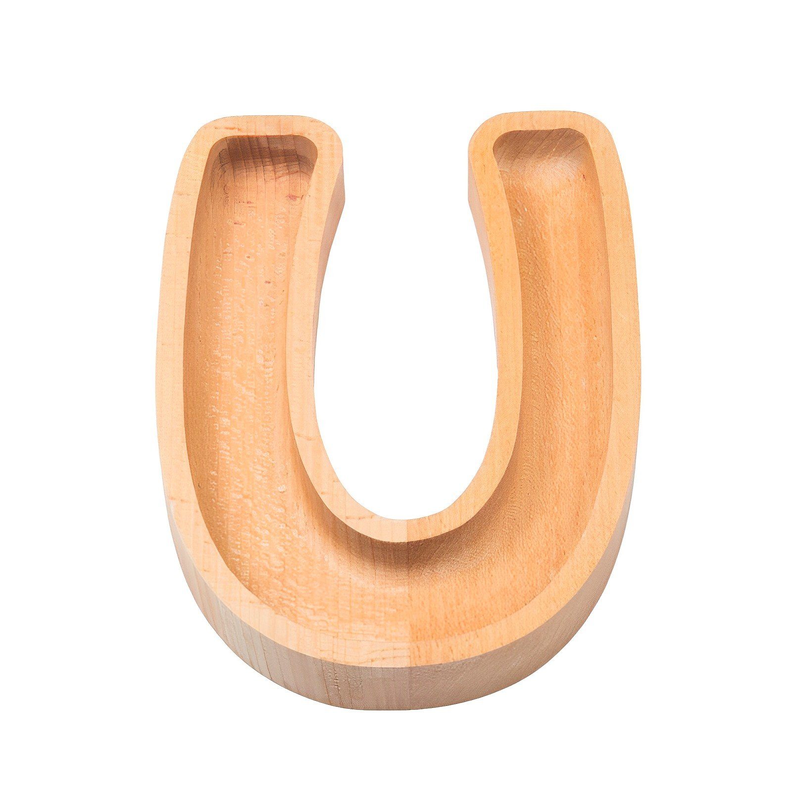 Dekonaz Servierschale Holzschale in Buchstabenform „V“ – 16 cm, Naturholz Buche, (1-tlg), Holz