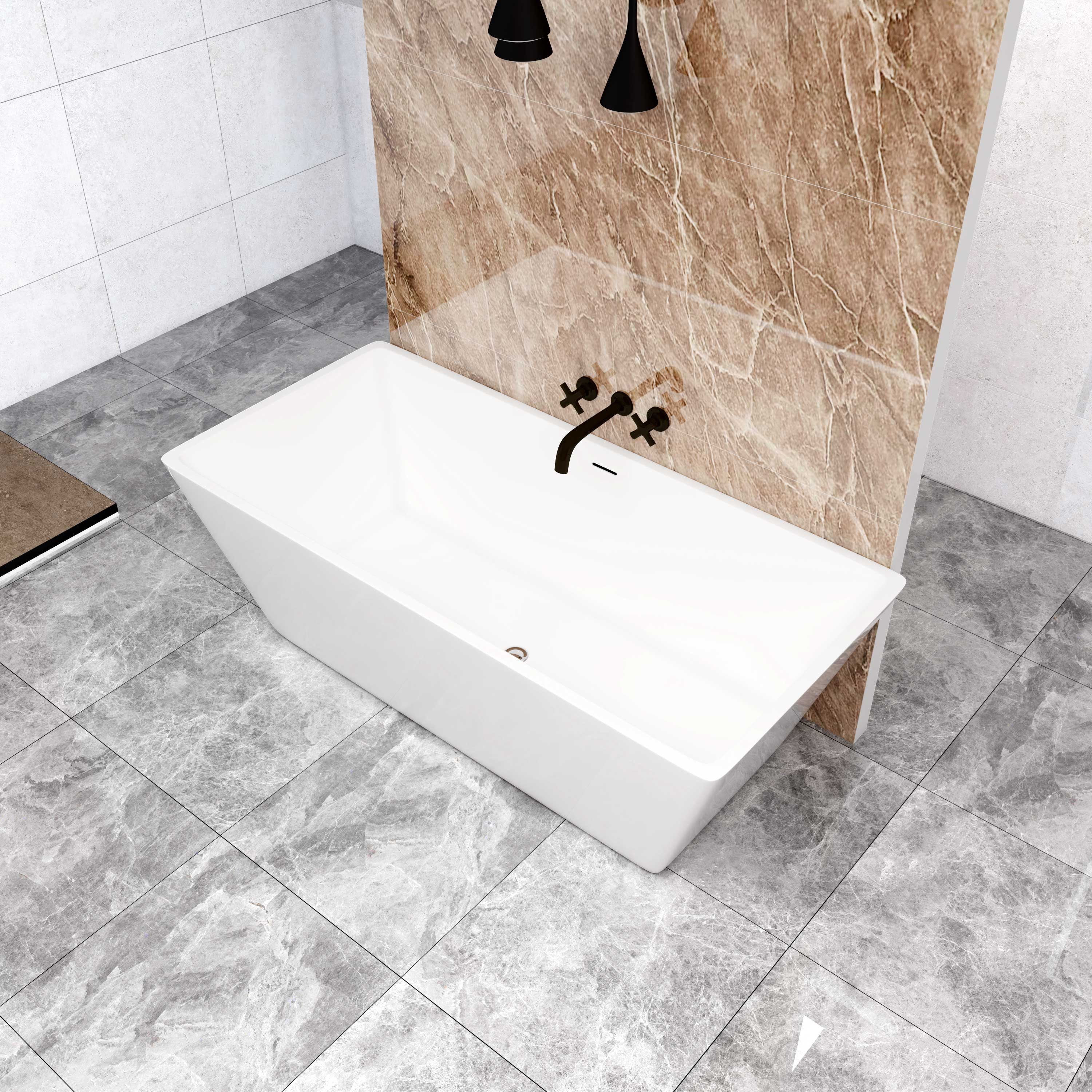 duschspa Badewanne Badewanne Rechteck Modern, weiß, Acrylbadewanne 150x72, (Set)