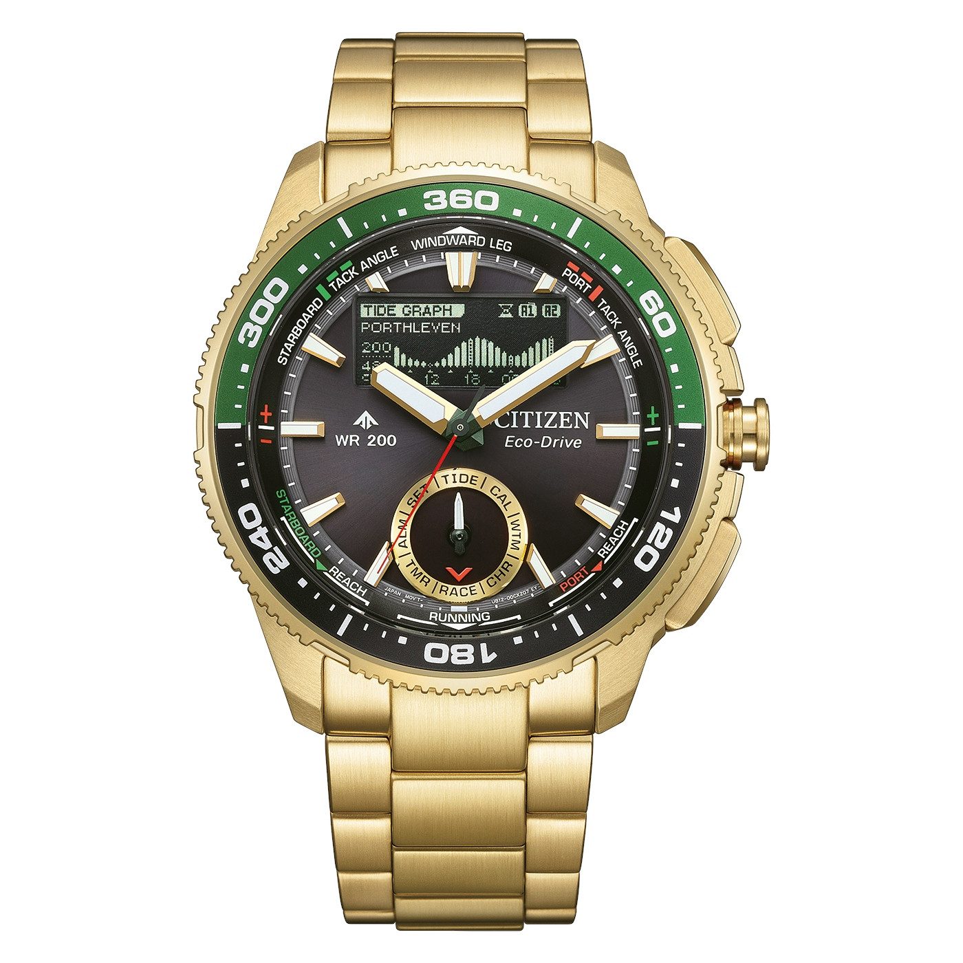 Citizen Quarzuhr Wave Tracker JV3002-51E, Armbanduhr, Solar, Herrenuhr, Edelstahlarmband, analog