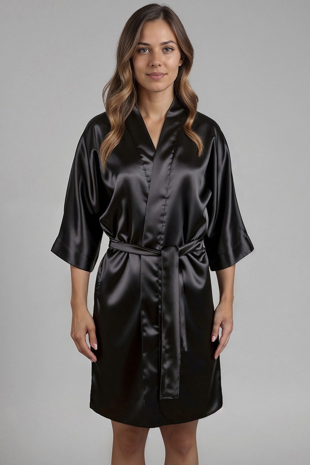 Vivisence Bademantel 5033, Polyester, mit Gürtel