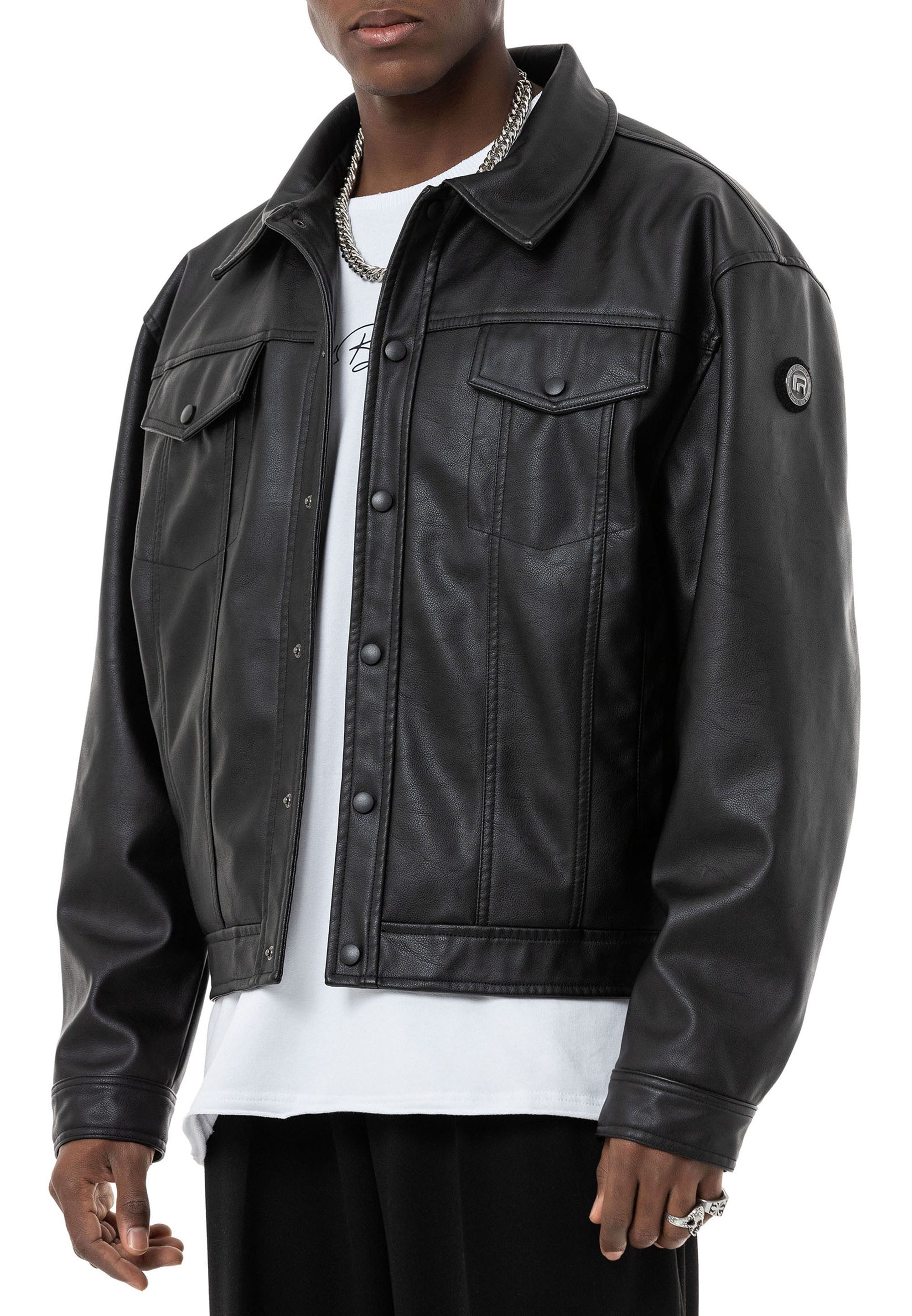 Lederimitatjacke Red Bridge Herren Kunst- Leder Bomberjacke