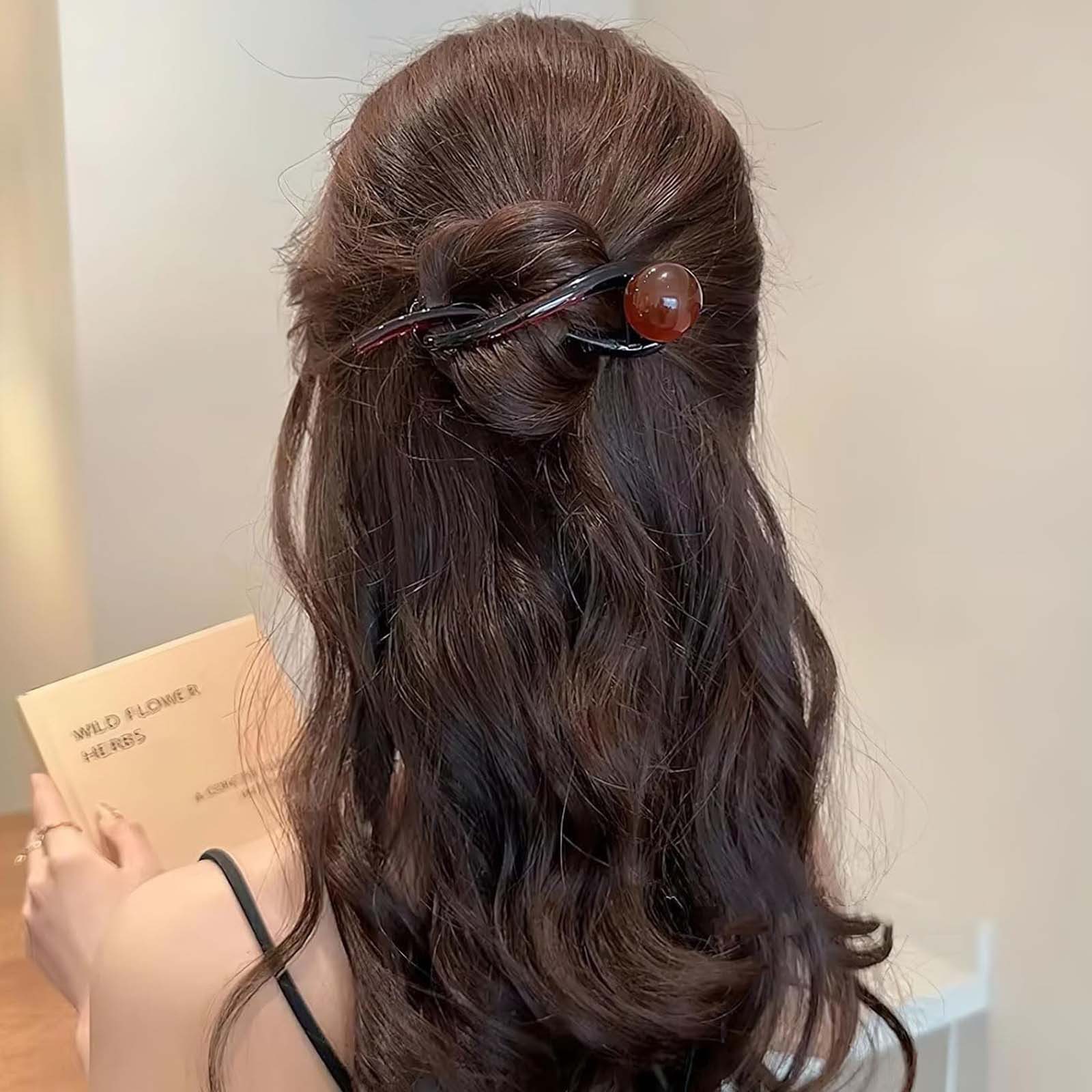 MOPUEA Haarnadel Haarnadel mit französischer Drehung, Perlen Haarnadel, rutschfest 6pcs, Französische Haarspangen mit Perlen für elegante Frisuren Damen, French Twist Haarclips mit Perlen für sicheren Halt und Styling, Starker Halt, vielseitig, einfach zu nutzen, für alle Haartypen