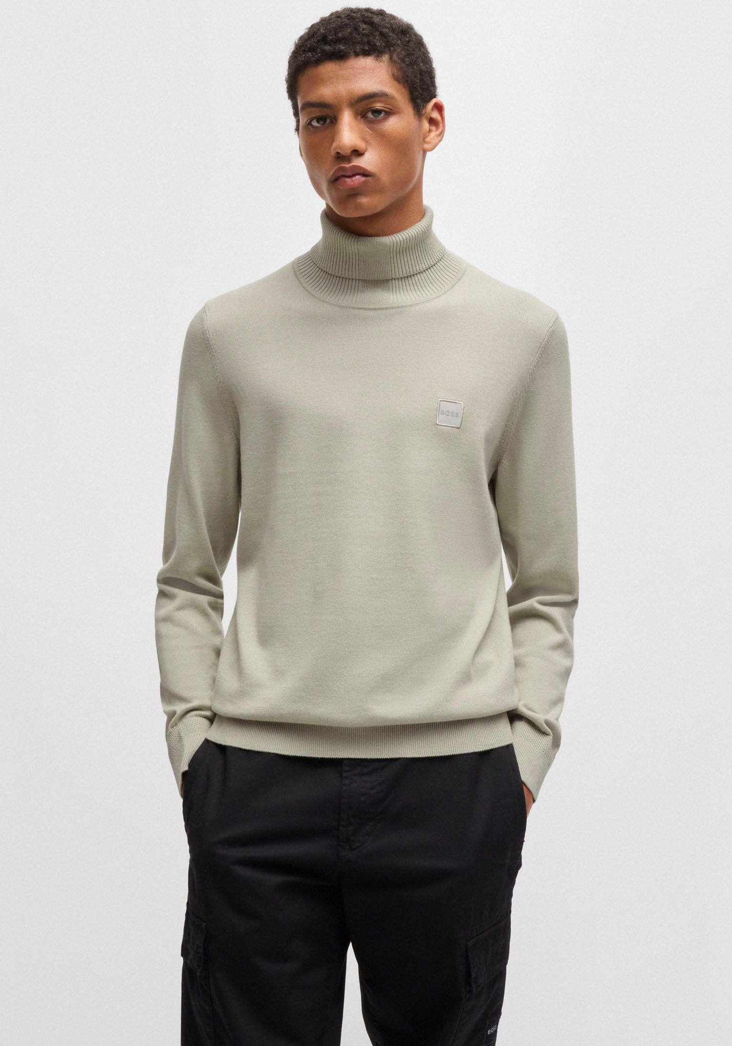 BOSS ORANGE Strickpullover Akiro_S mit kleinem günstig online kaufen