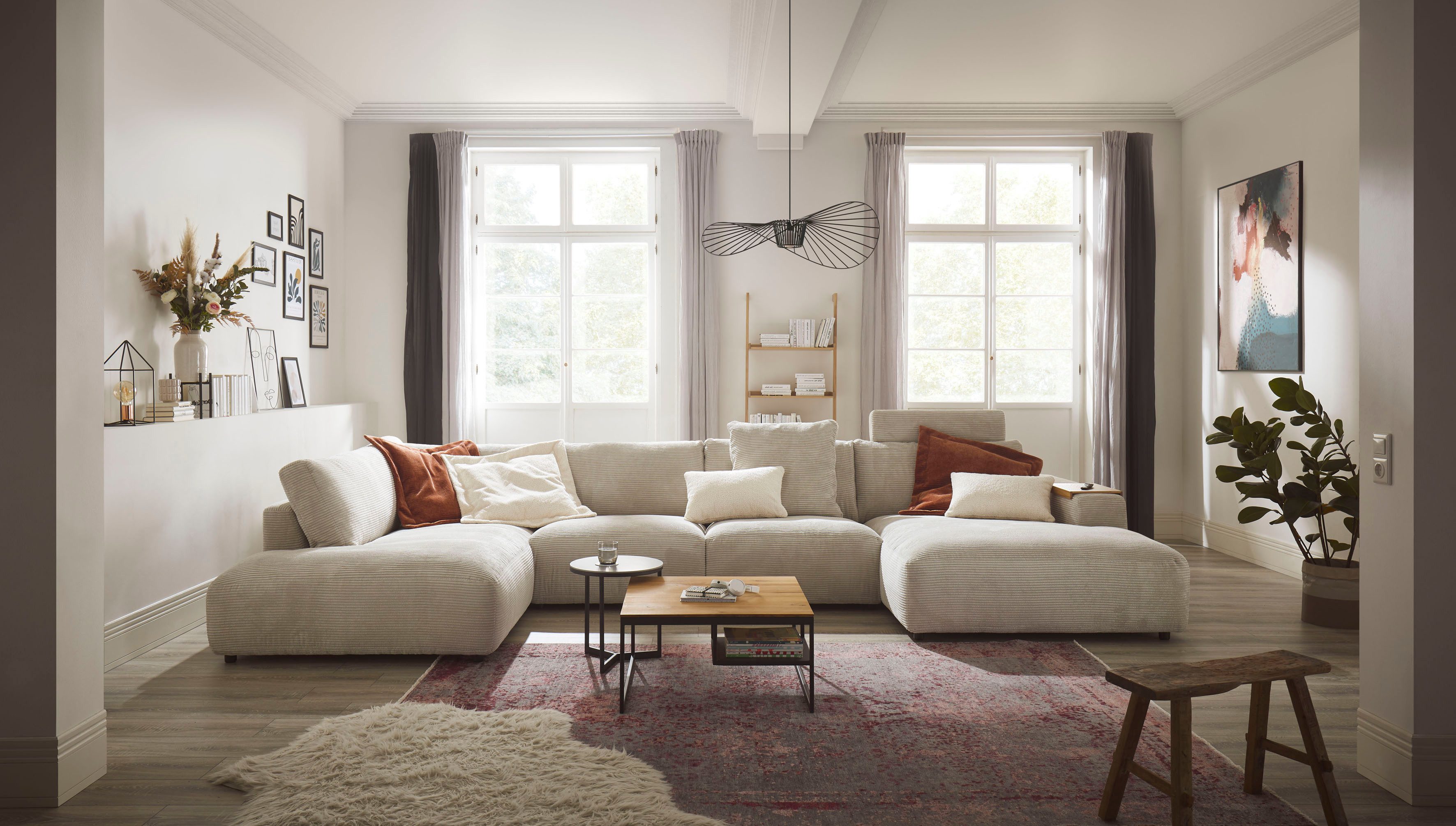 Musterring Wohnlandschaft Lucia bequem und viel Platz, U-Form, Verschiedene Farben, Cord-Bezug, Gesamtbreite 434 cm