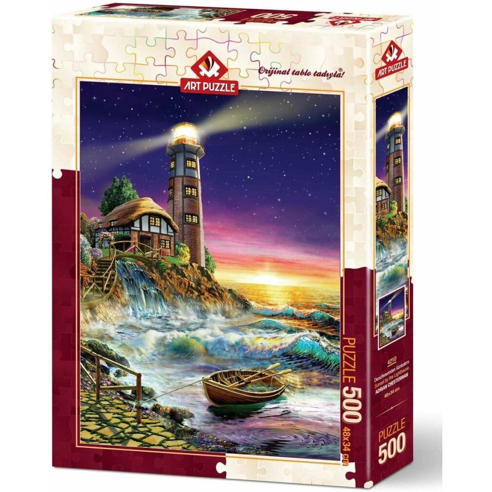 ART PUZZLE Puzzle Puzzle Sonnenuntergang am Leuchtturm 500 Teile, Puzzleteile