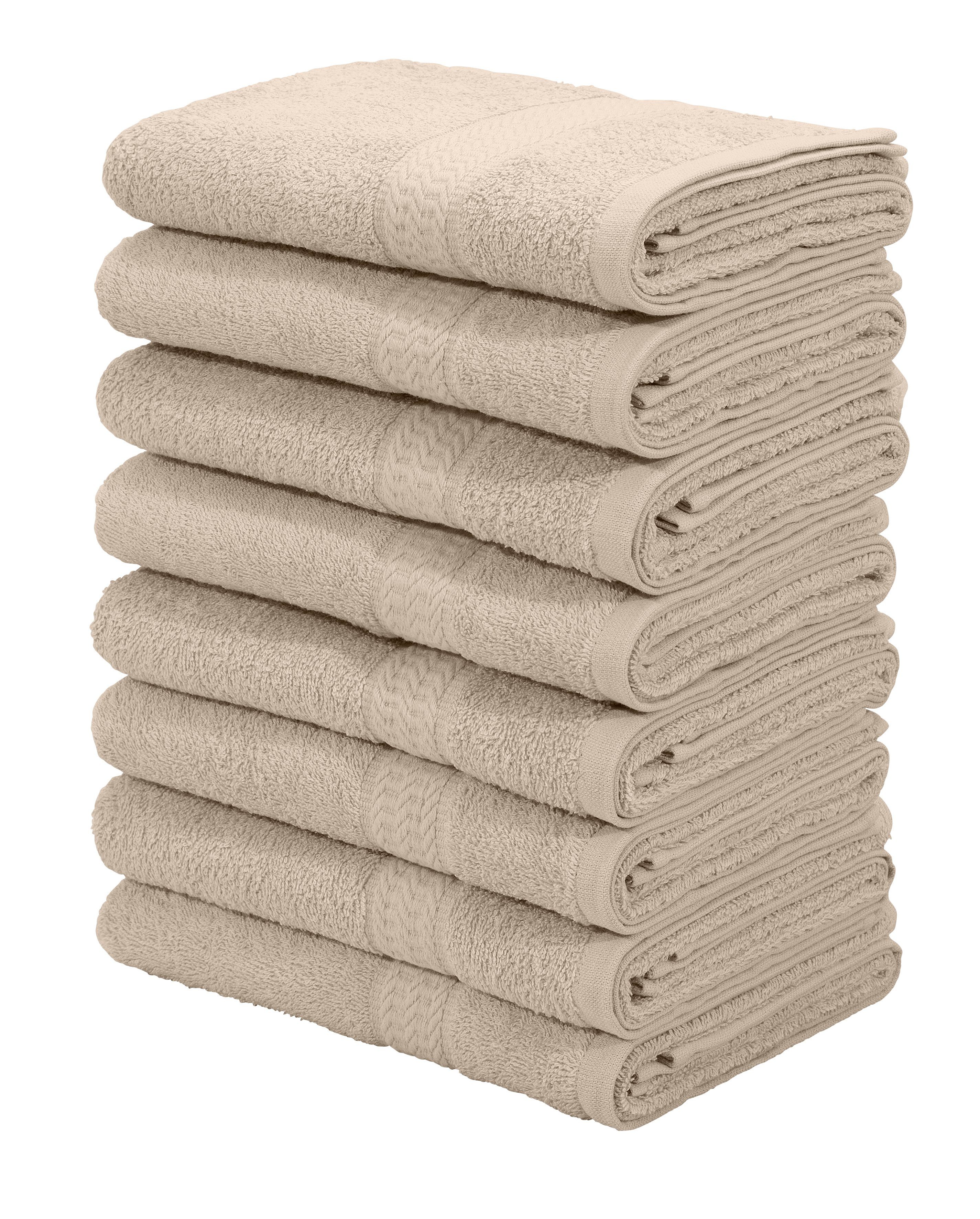 my home Handtücher Juna, Walkfrottee als Baumwolle Serie, Handtuch-Set 50x100cm 100% und Set (8-St), mit Bordüre