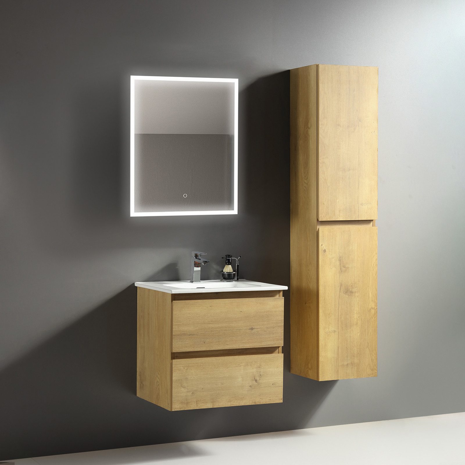 Alpenberger Badmöbel-Set - Badschrank Badezimmerschrank, (Led günstig online kaufen