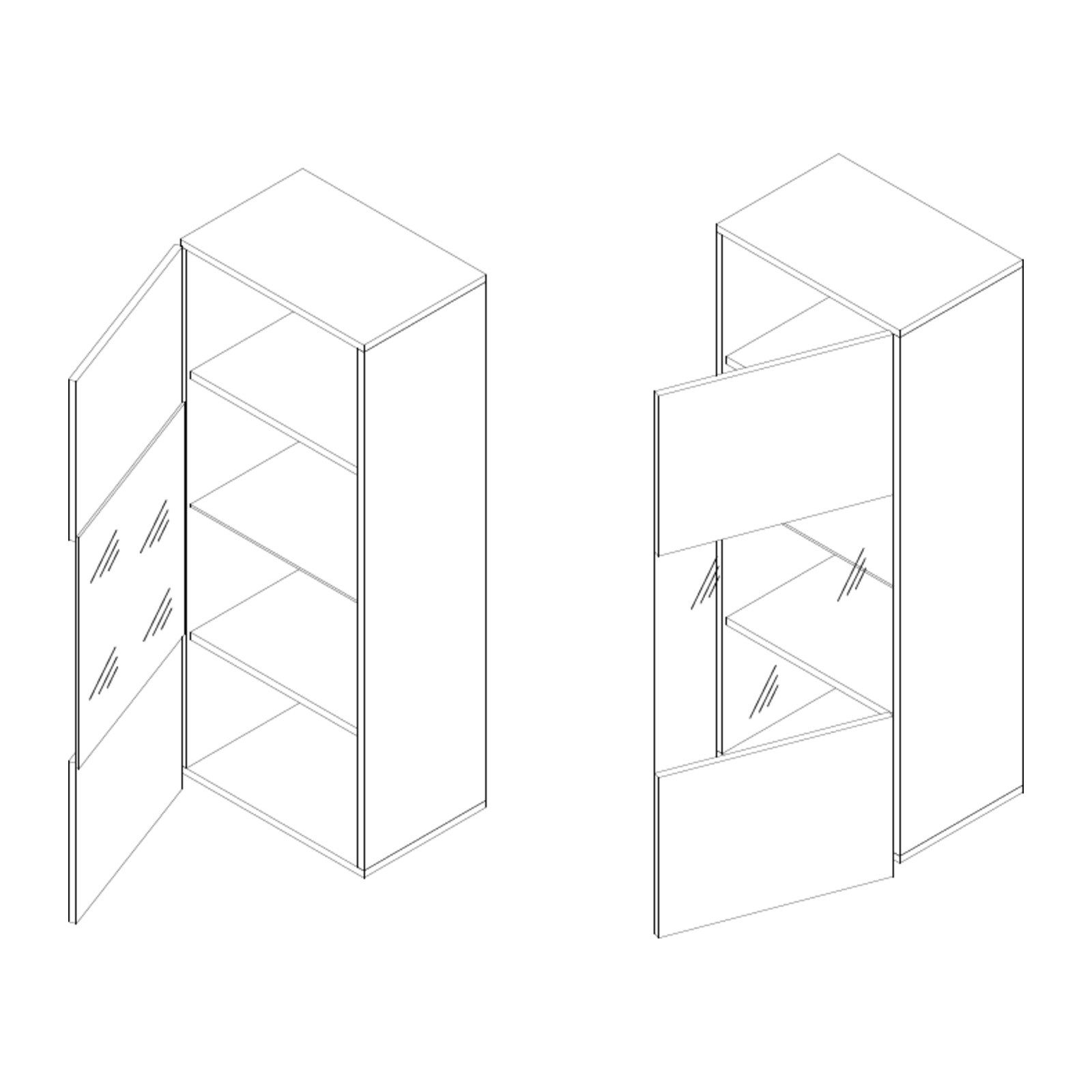 HAUSELEMENT Hängevitrine CALABRINI C-16 Hängevitrine LED-Beleuchtung Vitrine Modern