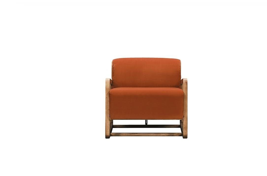 in Holz JVmoebel Relaxsessel Sessel), Orange Made Einsitzer Wohnzimmer Design Europa Sessel (1-St., Sessel