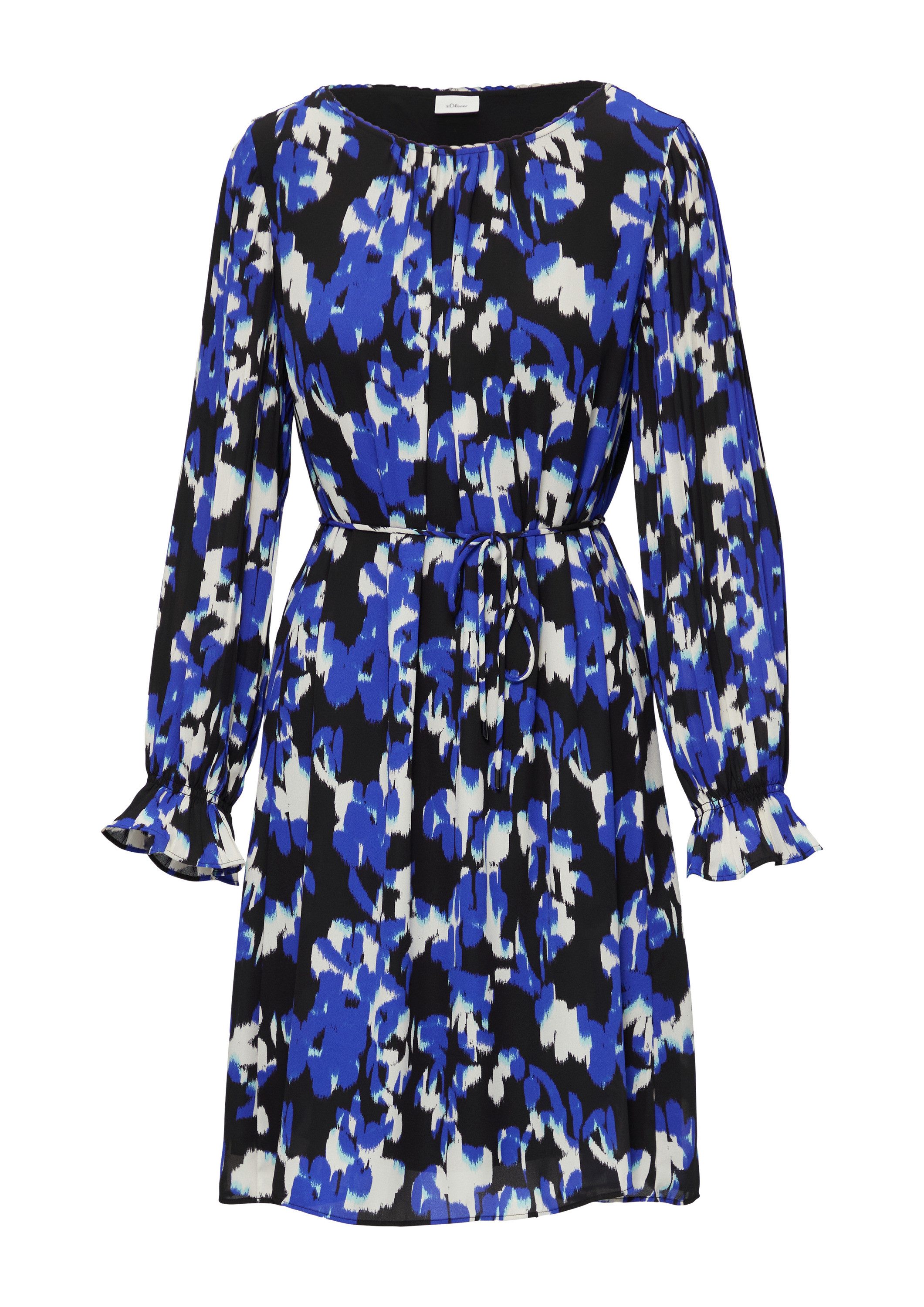 s.Oliver Minikleid Kleid Viskosekleid mit Plisseeärmeln günstig online kaufen