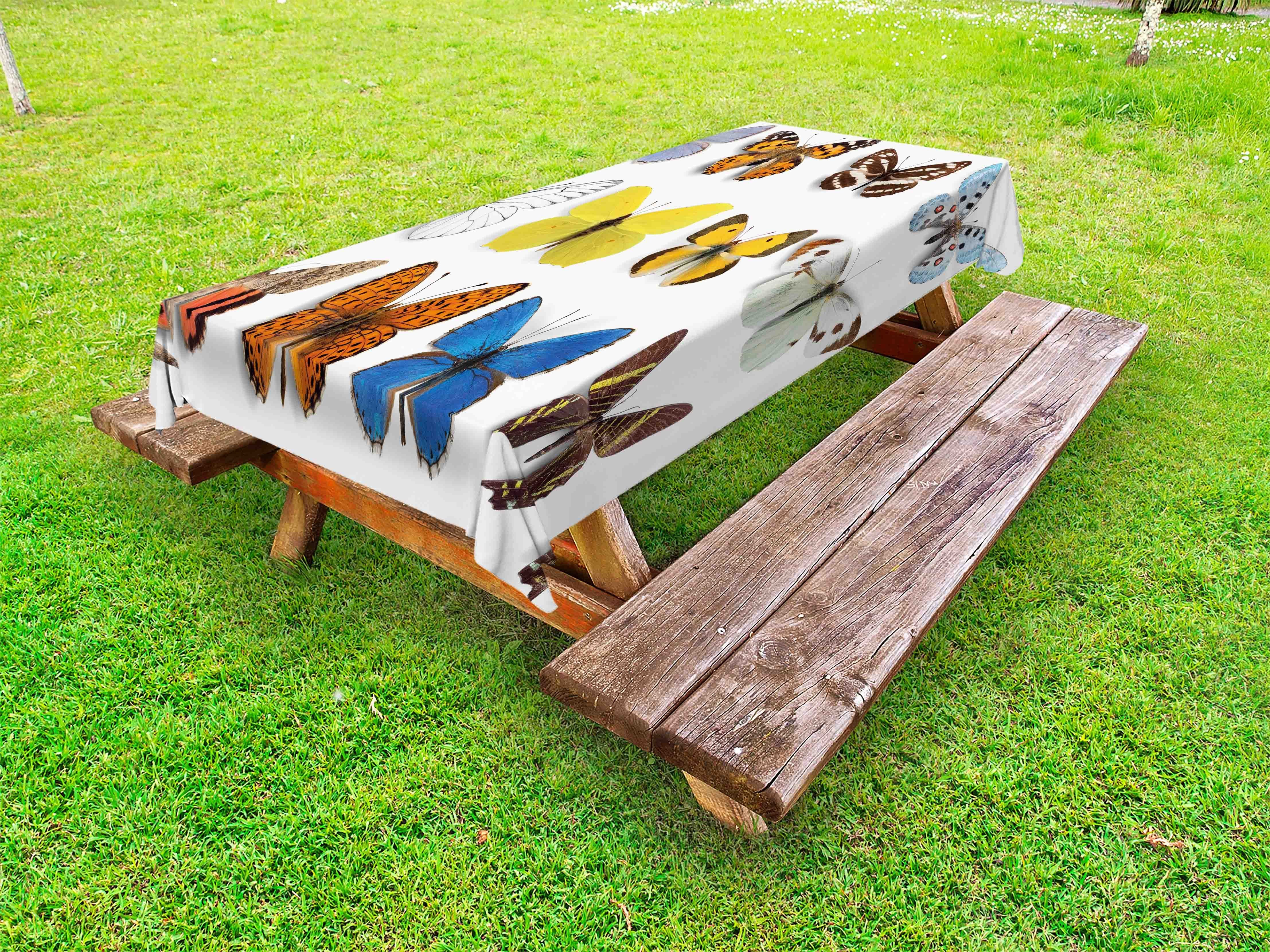 Abakuhaus waschbare Bunt Tischdecke dekorative Schmetterlinge zurück der Ebene Picknick-Tischdecke, auf