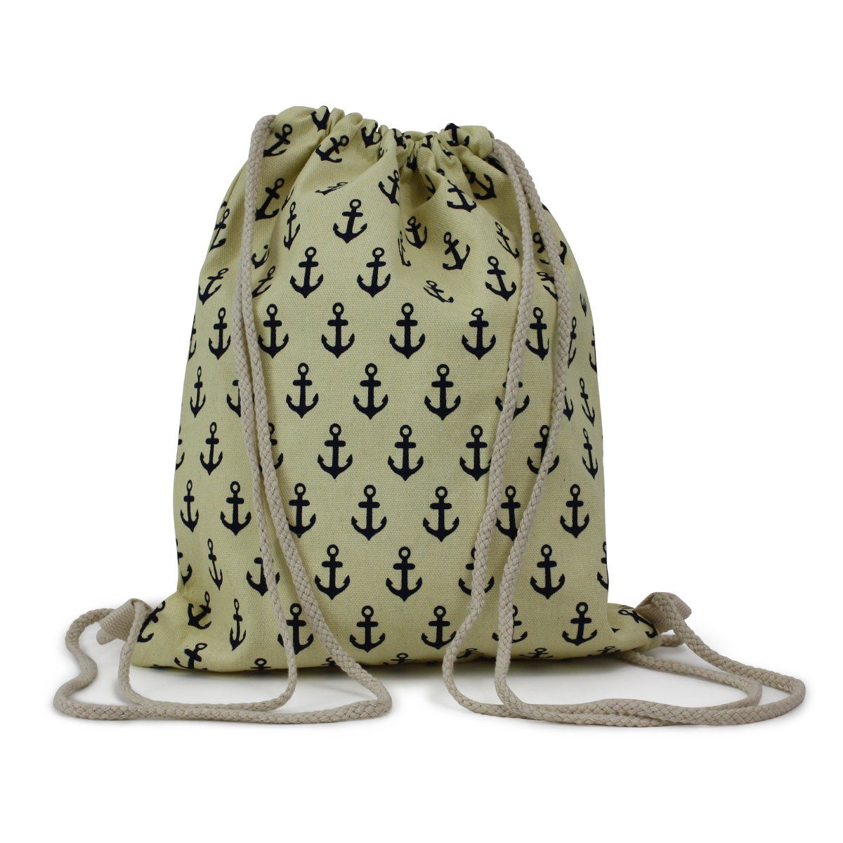 Turnbeutel gelb-marine Originelli Rucksack Strand Sonia Maritim Beach Anker" "Mini Umhängetasche