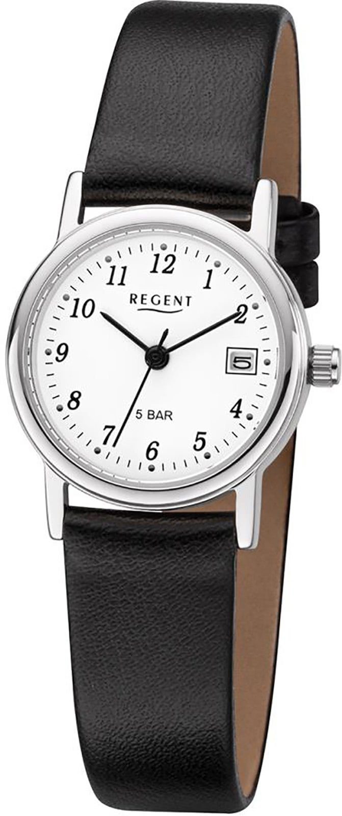 Regent Quarzuhr Regent Damen-Armbanduhr schwarz Analog, (Armbanduhr), Damen  Armbanduhr rund, klein (ca. 25mm), Edelstahl, Elegant
