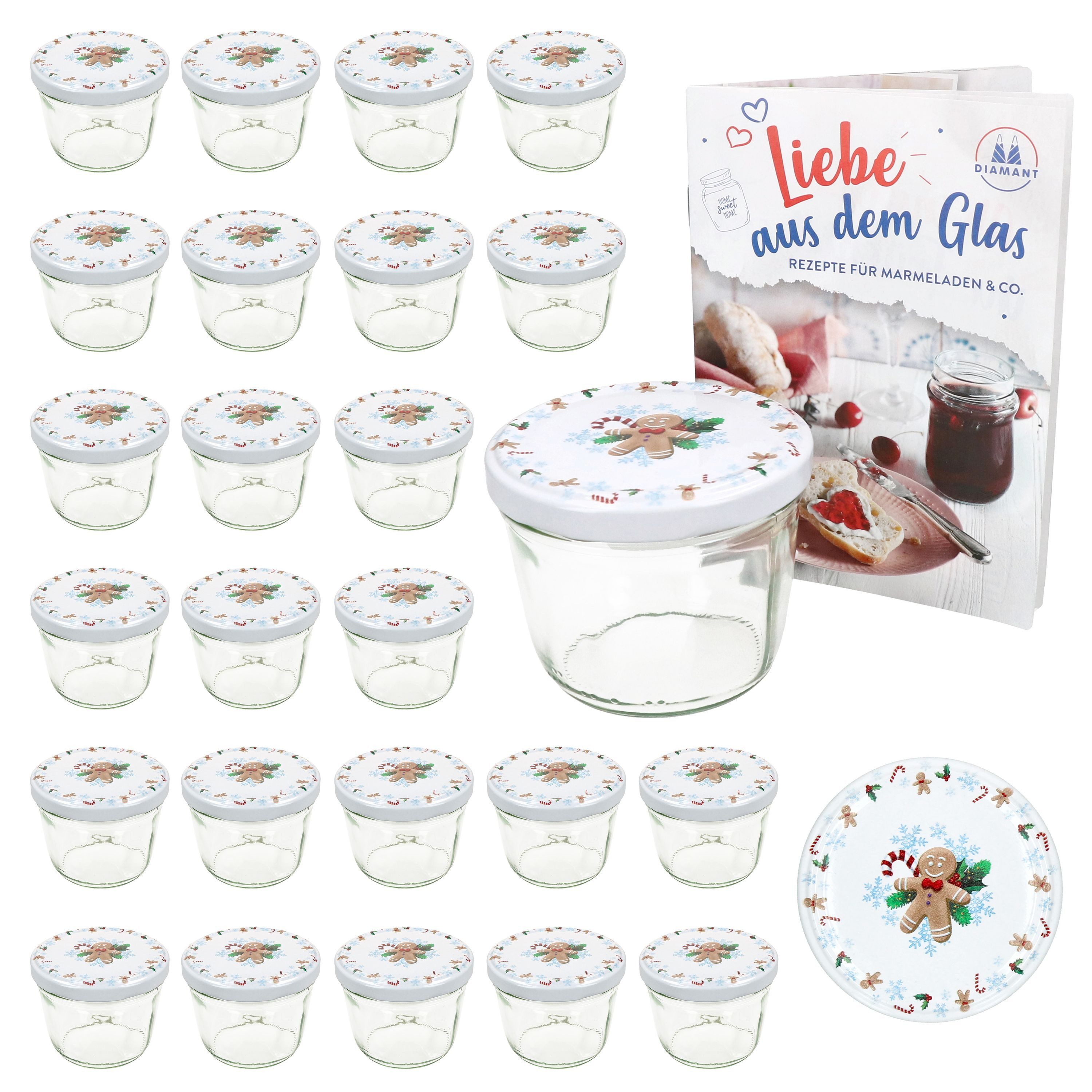 MamboCat Einmachglas 25er Set Sturzglas 230ml Einmachglas + Deckel TO82 Candyman eisblau, Glas – Bild 2 von 5