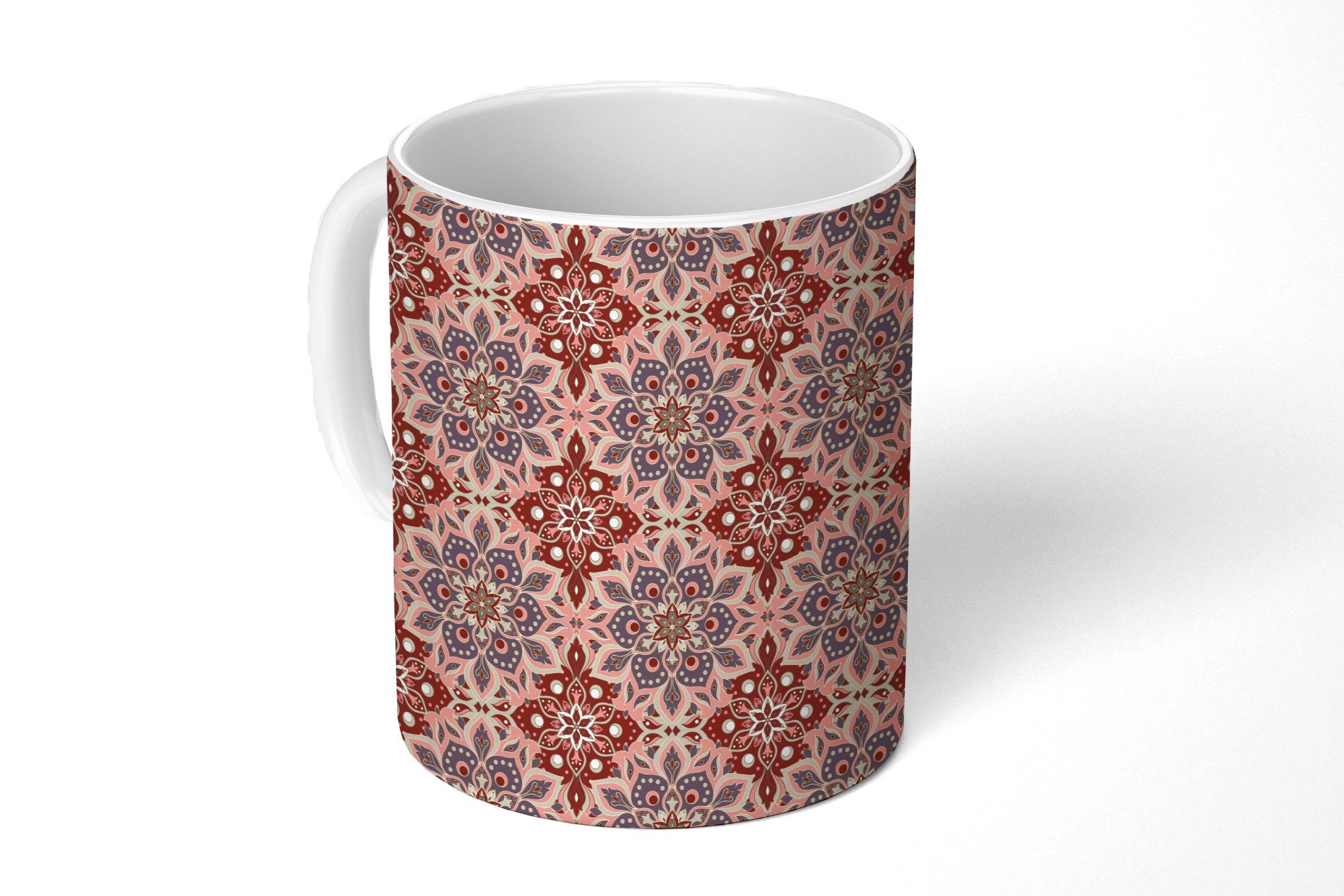 MuchoWow Tasse Mandala - Blumen - Muster - Retro, Keramik, Kaffeetassen, Teetasse, Becher, Teetasse, Geschenk