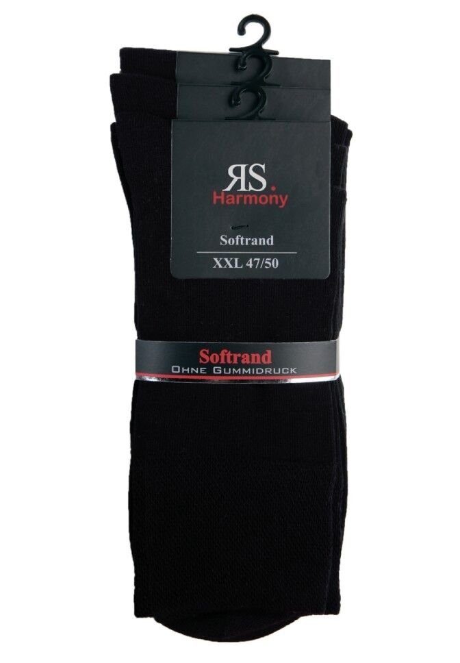 RS Harmony Businesssocken Baumwolle Herren Übergröße 47-54 schwarz mit Soft günstig online kaufen