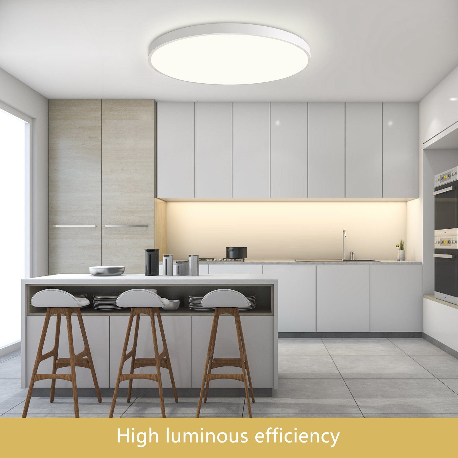 JDONG LED Deckenleuchte Flach Rund Weiß Deckenlampe 24W/36W/54W, Durchmesser 30CM/40CM/50CM, LED fest integriert, 3000K Warmweiß, für Schlafzimmer Küche Keller Balkon Büro Wohnzimmer