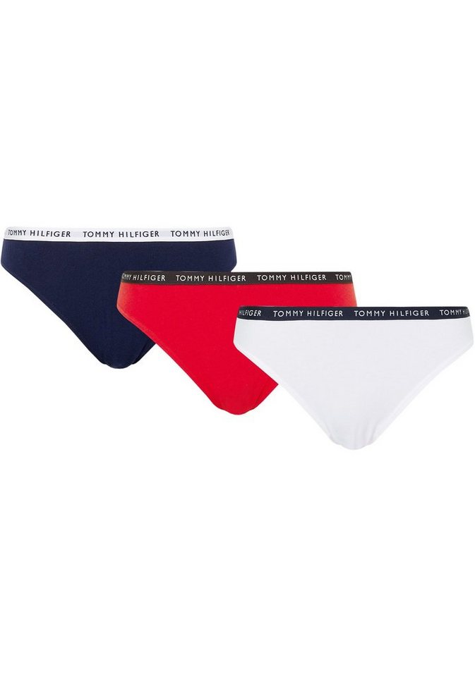 Tommy Hilfiger Underwear Bikinislip (3-St) mit schmalem Logobündchen,  Schmales Taillenbündchen mit Logoschriftzug rundum