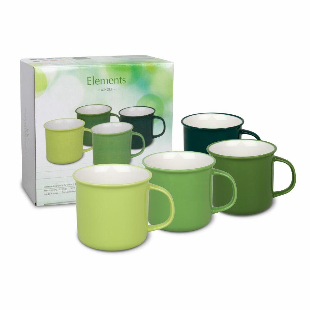 Waechtersbach Becher Elements Jungle 4er Set 380 ml, New Bone China