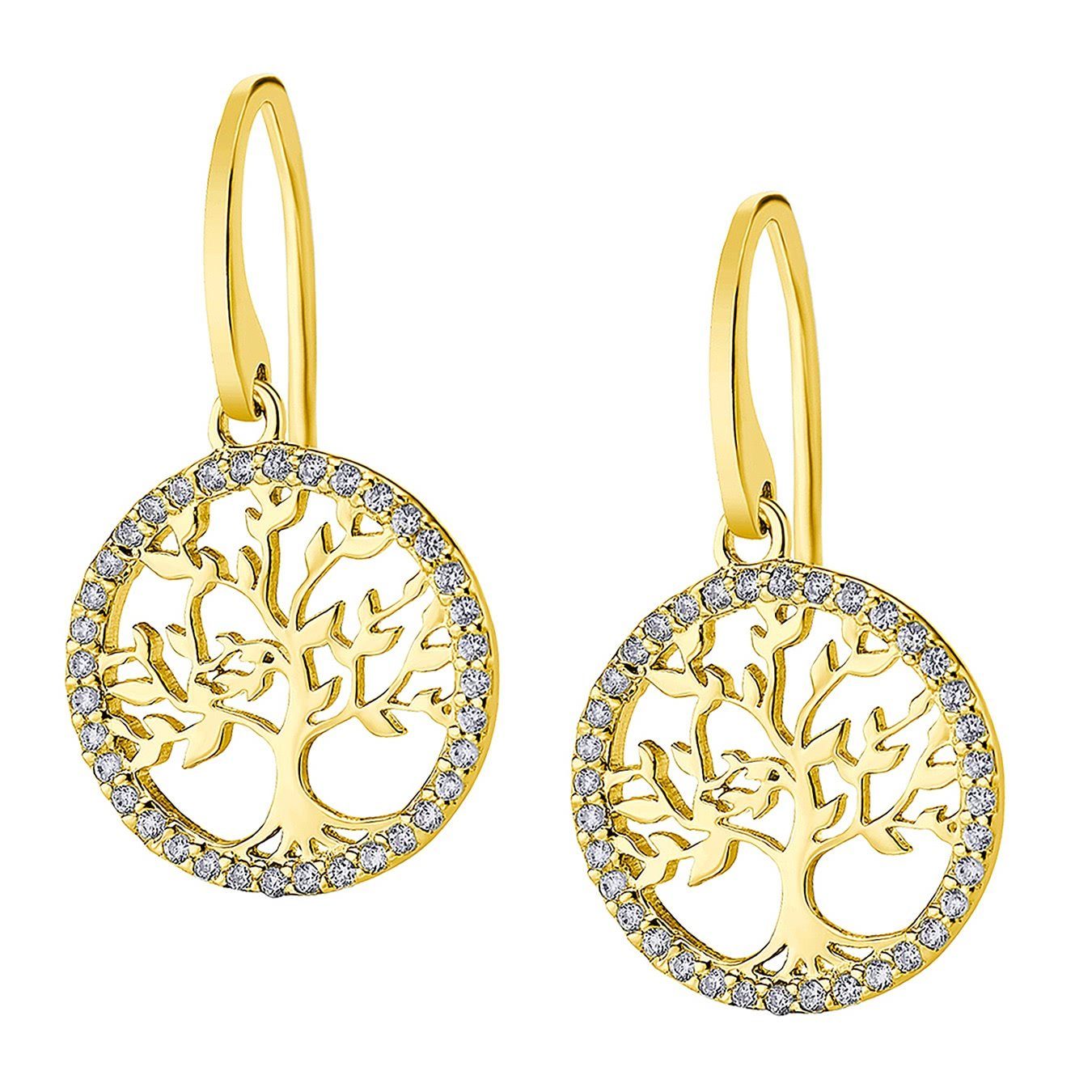 Paar Ohrhänger Lotus Silver Lebensbaum 925 SILBER