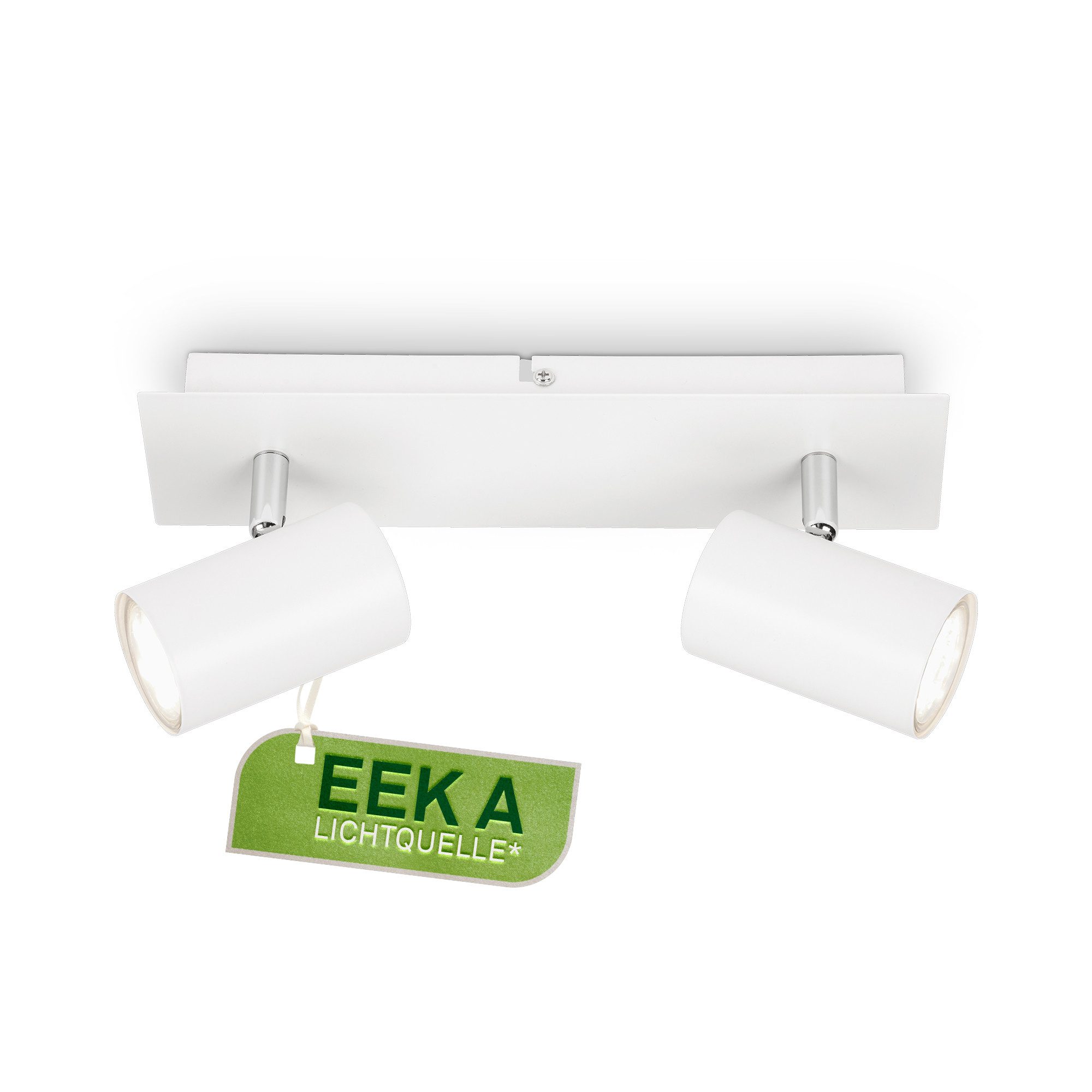 Briloner Leuchten Deckenspot LED Wandlampe Innen Wohnzimmer GU10, Energieeffizient inkl. Leuchtmittel, ohne Leuchtmittel, 2700K - Extra - Warmweiß, Wandlampe, 12x8x12,3cm, Schwarz, max.40W, GU10, Innen, Wohnzimmer