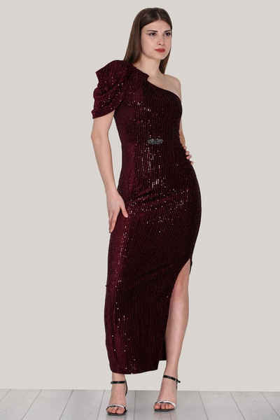 Modabout Abendkleid Langes Abendkleid Maxikleid mit Schulterfrei - NELB0553D9549BRD (1-tlg)