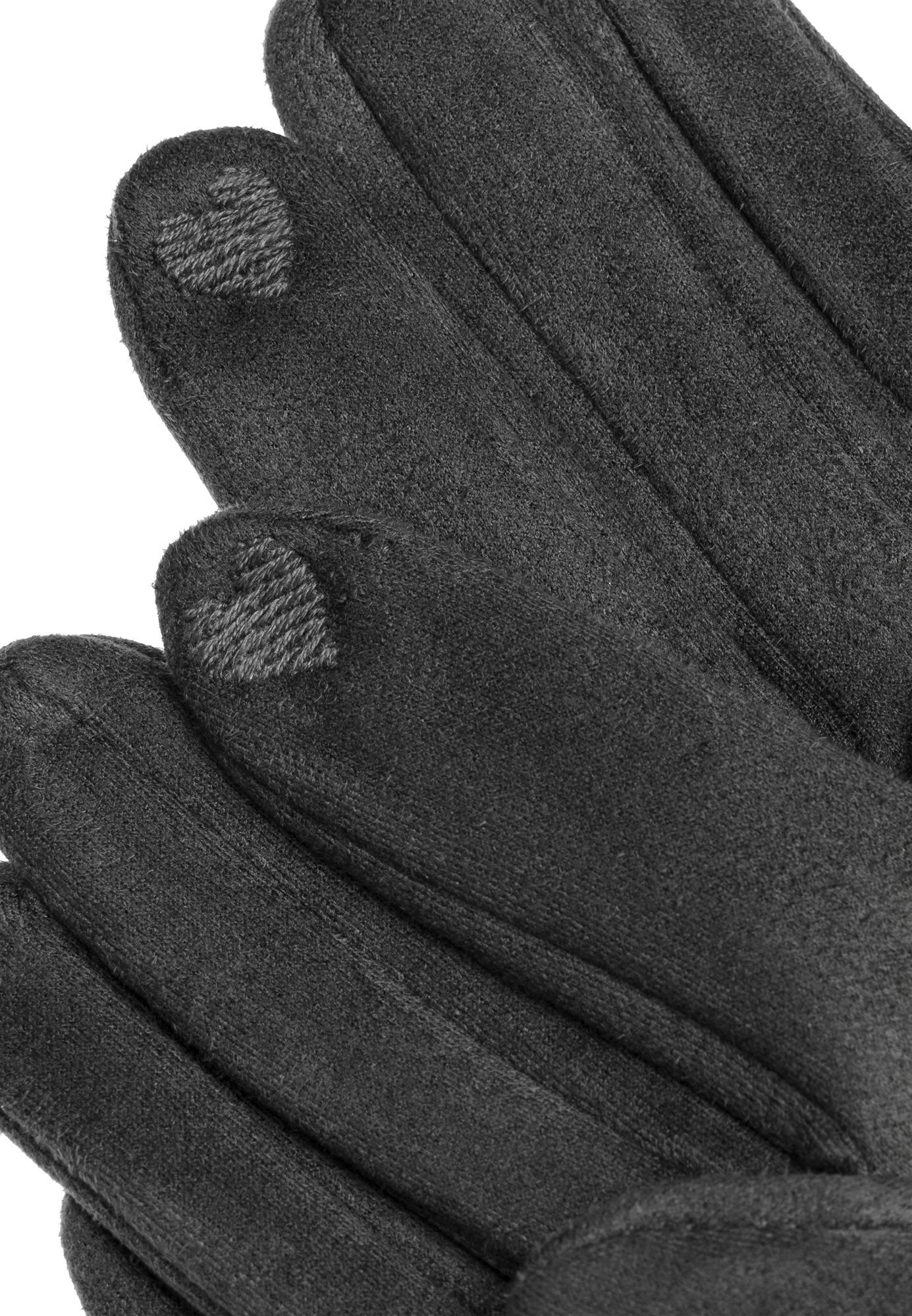 Handschuhe Strickhandschuhe Damen GLV013 uni dunkelgrau Winter Caspar klassisch elegante