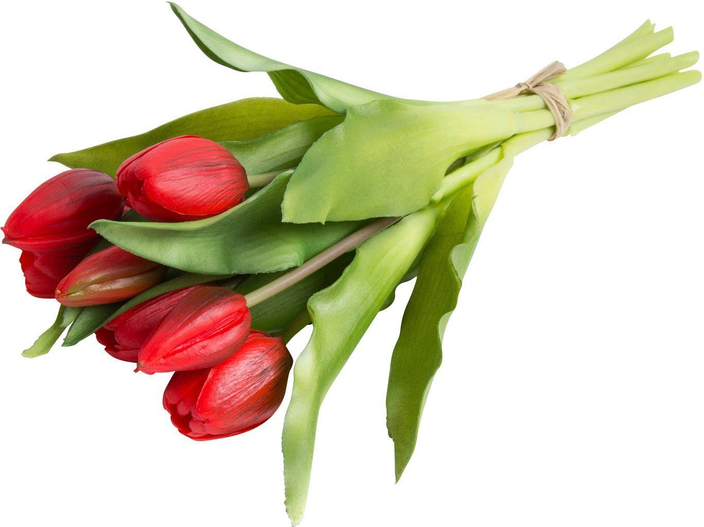 rot Willa Tulpenbündel Tulpe, Höhe 7er-Set 32 Kunstblume im cm, Botanic-Haus,
