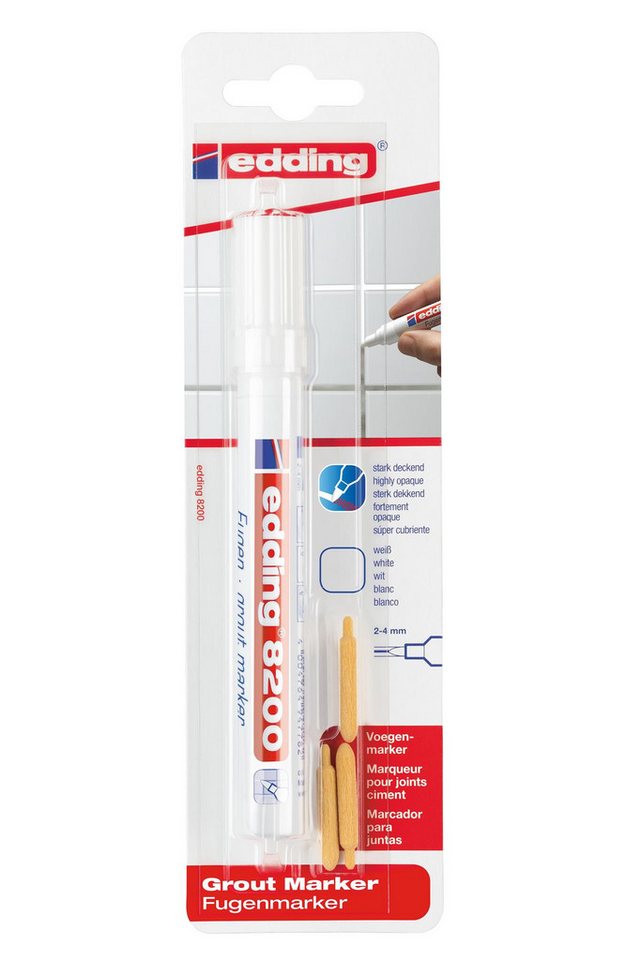 Thumbnail - edding Marker Edding Fugenmarker 8200 1er-Blister weiß