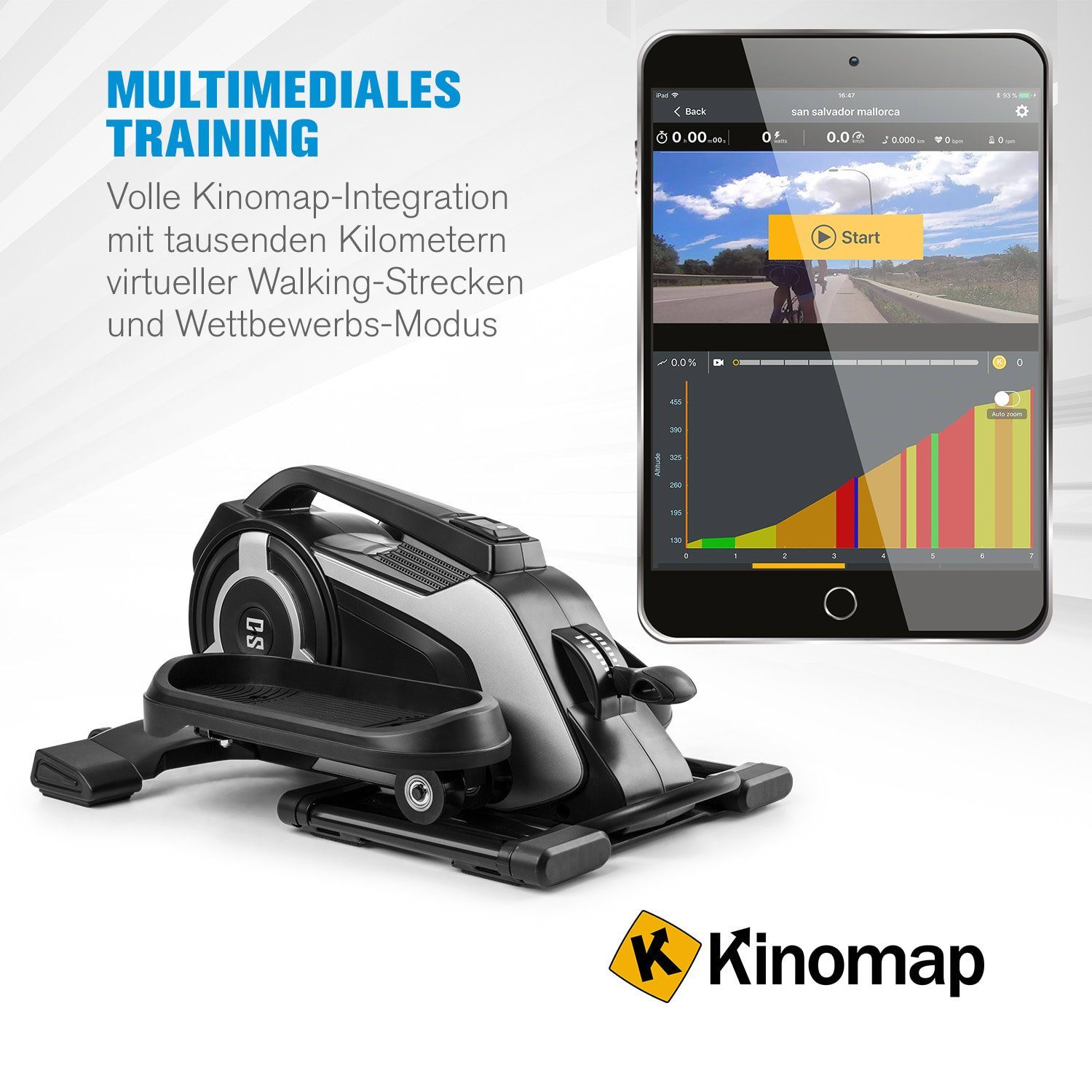 Helix Capital Heimtrainer (Kinomap Sports App;Bluetooth;Trainingscomputer) Nano