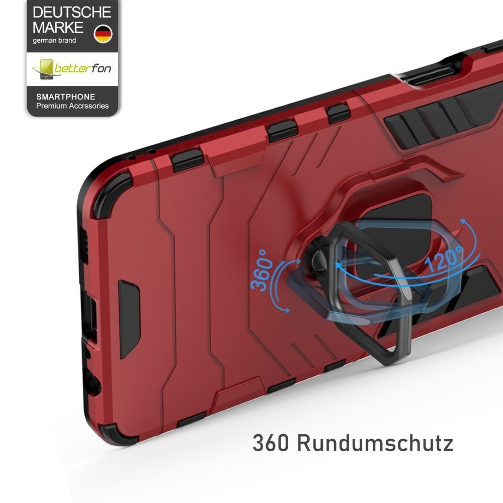 betterfon Handyhülle für Samsung Galaxy A05s Outdoor Panzerhülle mit Slide-Kameraschutz Rot, Mit Ringhalterung, Kamera-Schutz, Magnetplatte & 3-Schicht-Schutz