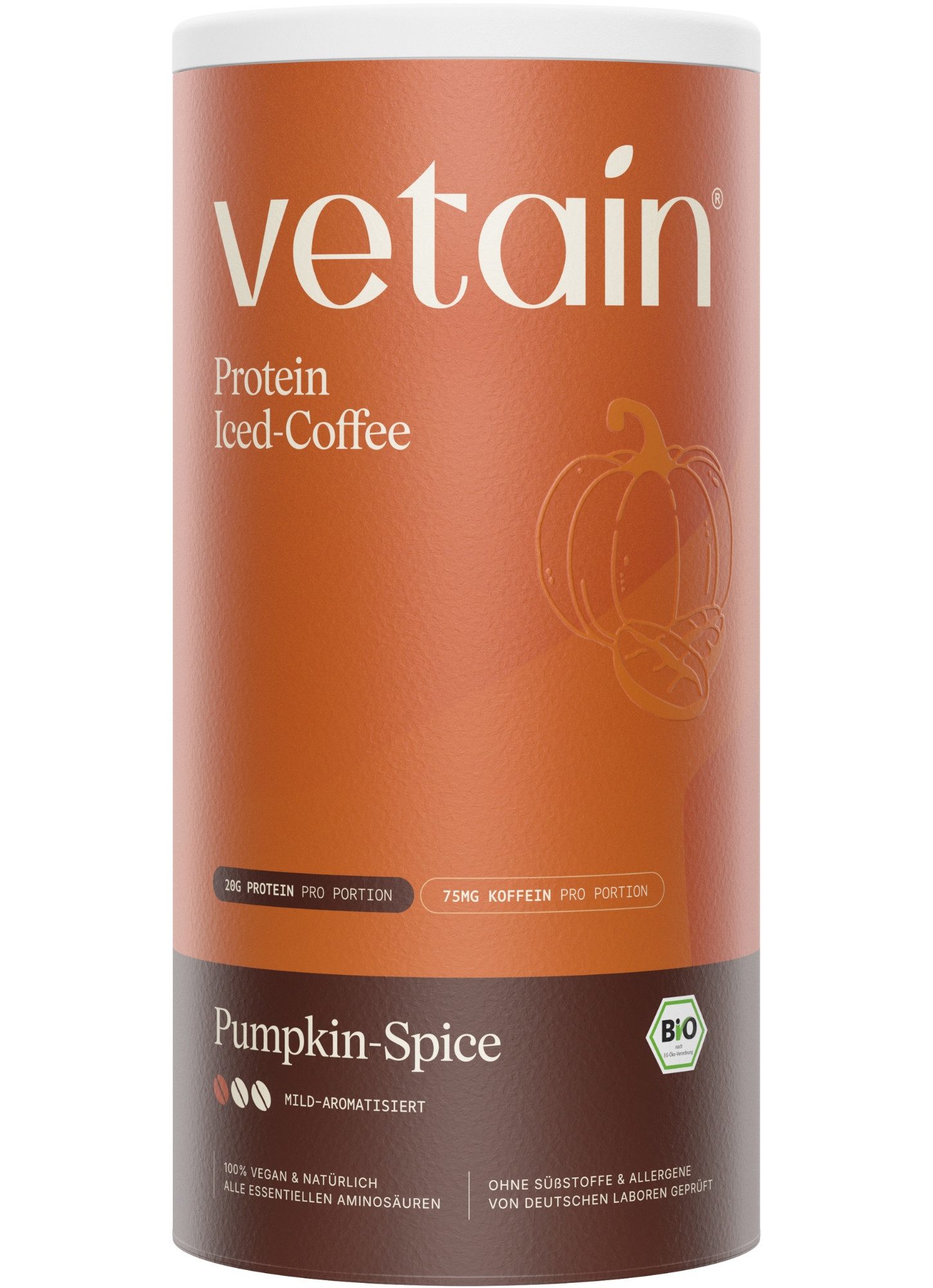 VETAIN Vegan Protein Pulver, 600 g, Frei von raffiniertem Zucker & künstlichen Süßstoffen