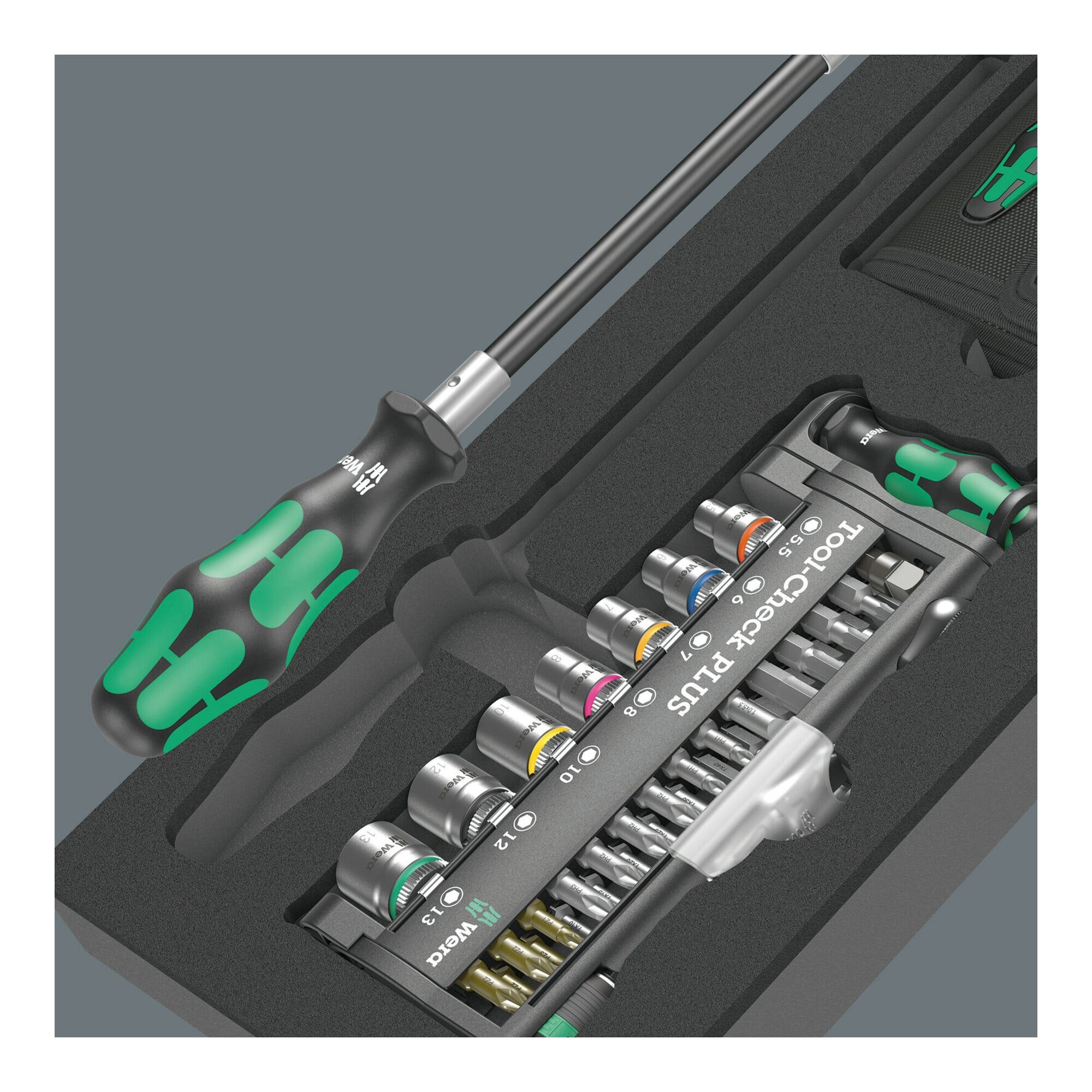 Wera Bit-Set Wera 9750 Schaumstoffeinlage Kraftform Kompakt und Tool-Check PLUS Set