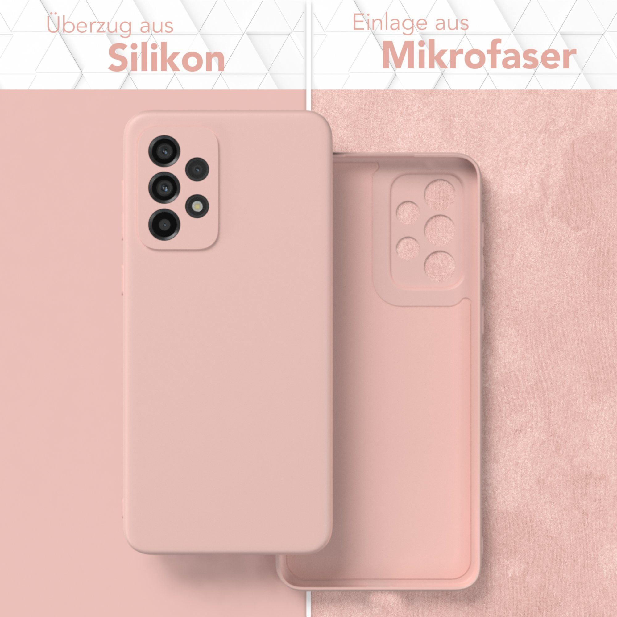 EAZY CASE Handyhülle für Samsung Galaxy A33 5G Hülle Silikon 6,4 Zoll, Hülle mit Kameraschutz Bumper Case silikonschutzhülle Rosa / Altrosa