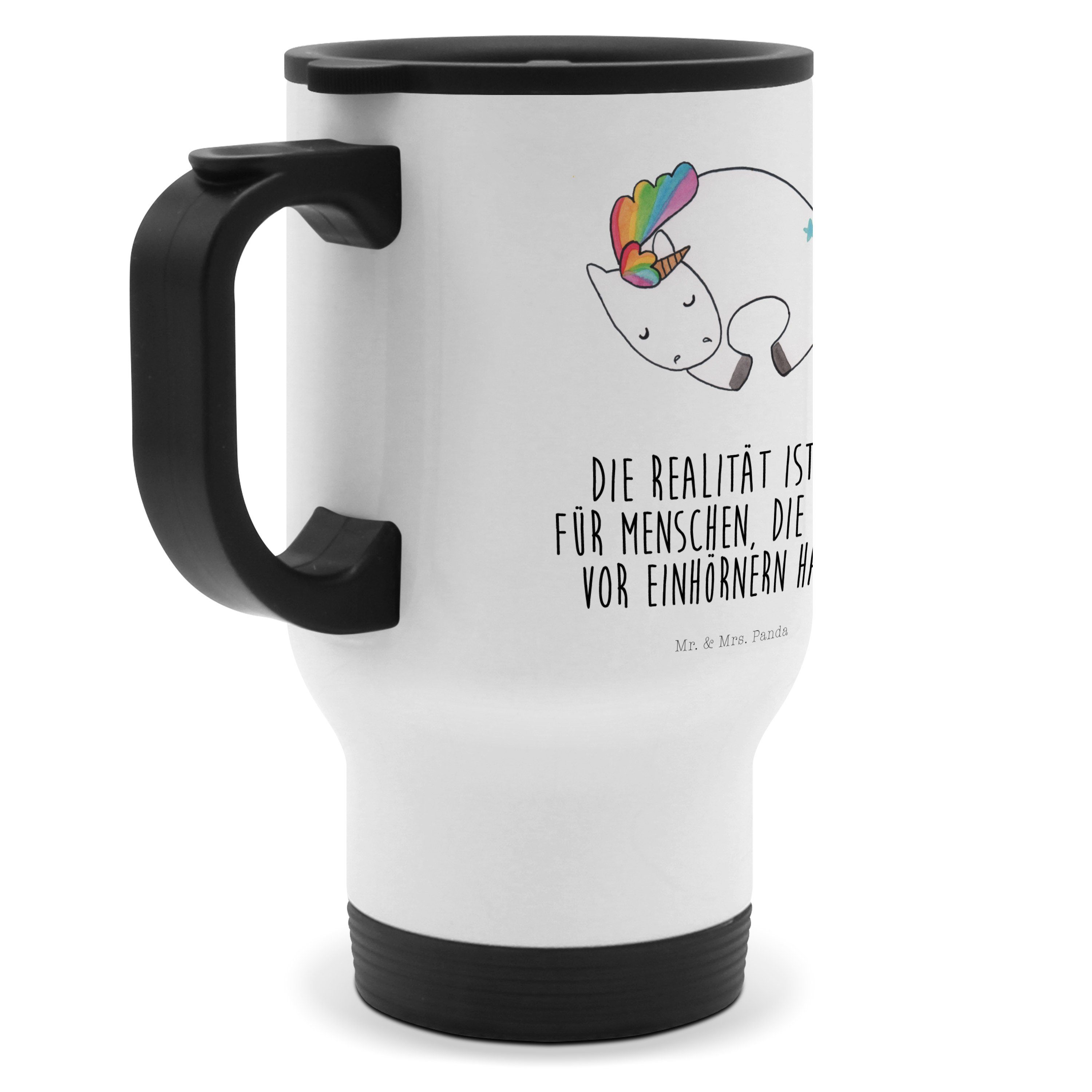 Mr. & Mrs. Panda Thermobecher Einhorn Nacht, To-Go-Becher, Weiß, Unicorn, Thermobecher To Go, Kaffe, Edelstahl, Edelstahl-Thermobecher Einhörner Thermobecher Mit Motiv