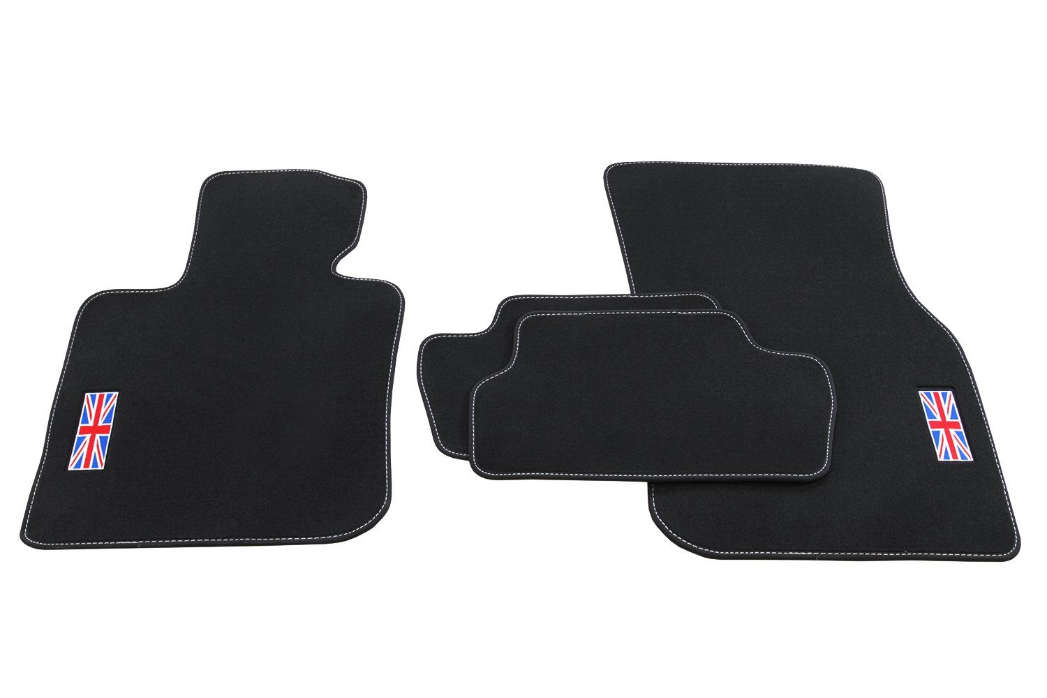 504 mit teileplus24 F56 kompatibel Auto-Fußmatten 2014- 3 Set Mini 3-Türer Fußmatten Velours