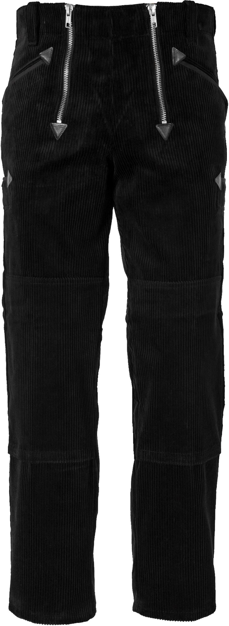 JOB Arbeitshose Zunfthose Schwarz – Trenkercord Hose mit Kniepolstertaschen
