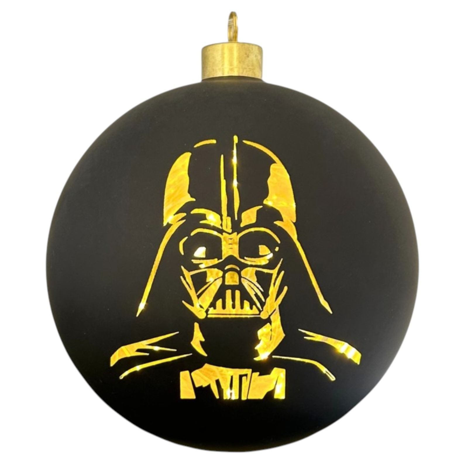 Disney LED Dekolicht Darth Vader Glas Weihnachtskugel Star Wars 15cm beleuchtet Weihnachten, LED fest integriert