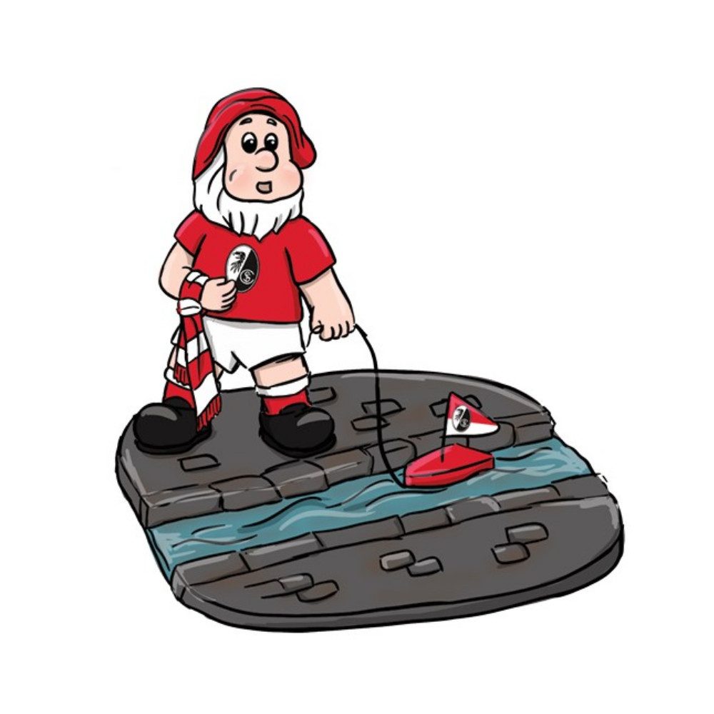 SC Freiburg Dekofigur SC Freiburg Gartenzwerg Bächleboot