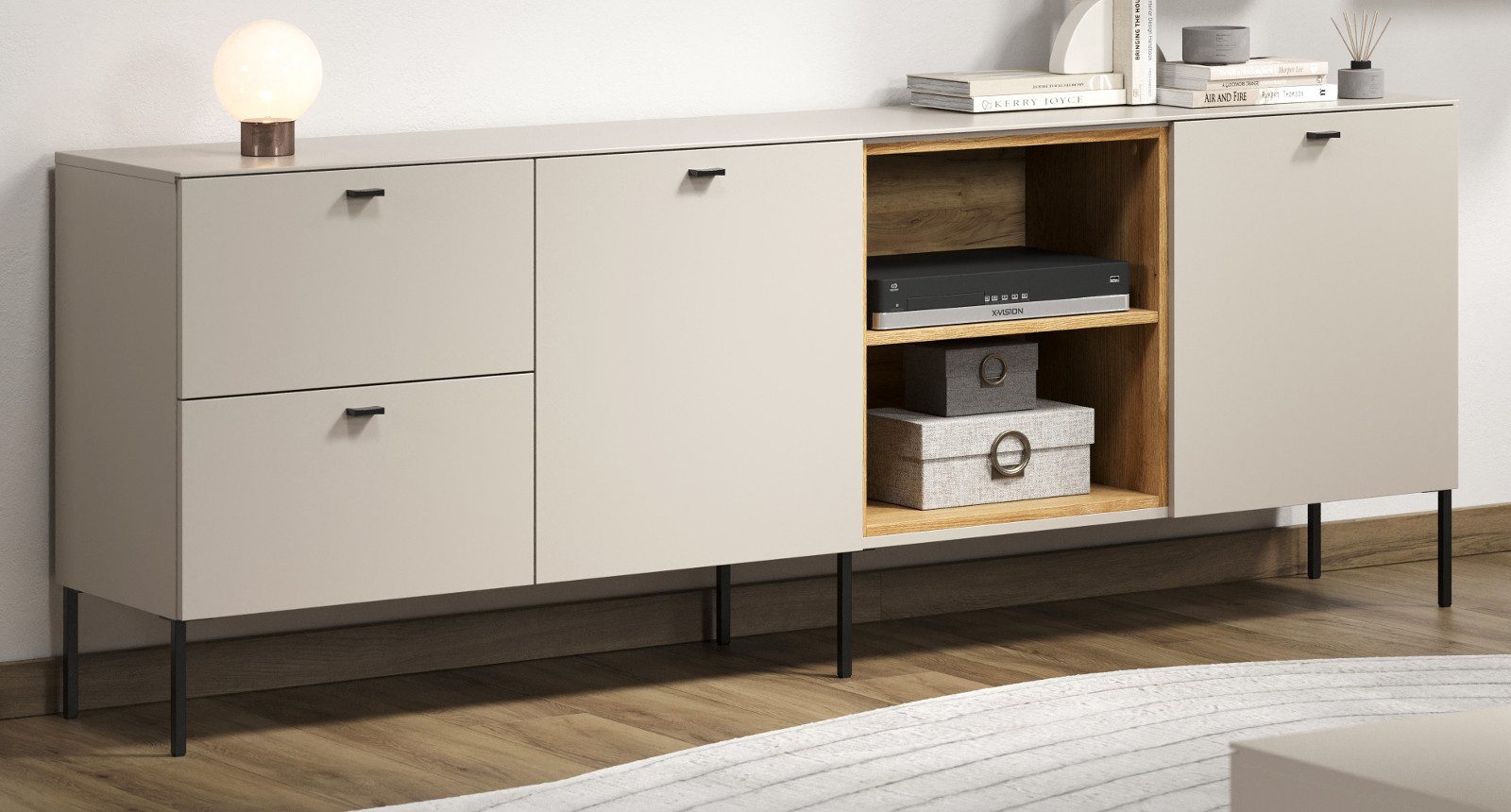 Furn.Design Sideboard Alegro (Kommode / TV Lowboard Kaschmir mit Eiche, Bre günstig online kaufen